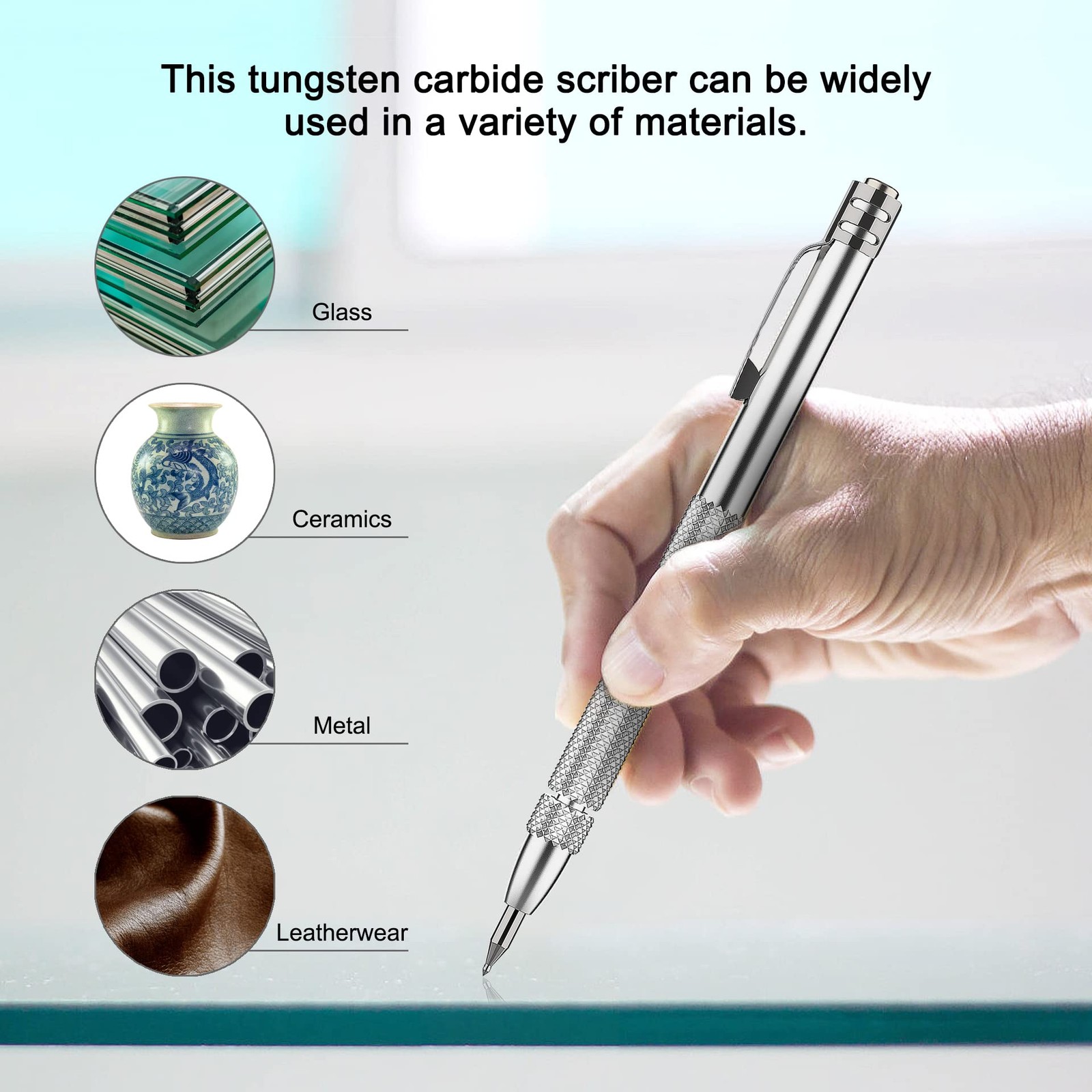 Glieskir 2 Pack Tungsten Carbide Scriber 1 Count (Pack of 4), 2PCS Silver