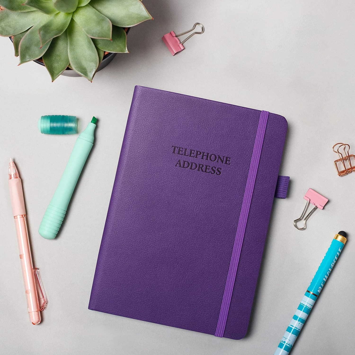 Legend Planner Address Book with Medium (5.2" x 7.7"), Purple