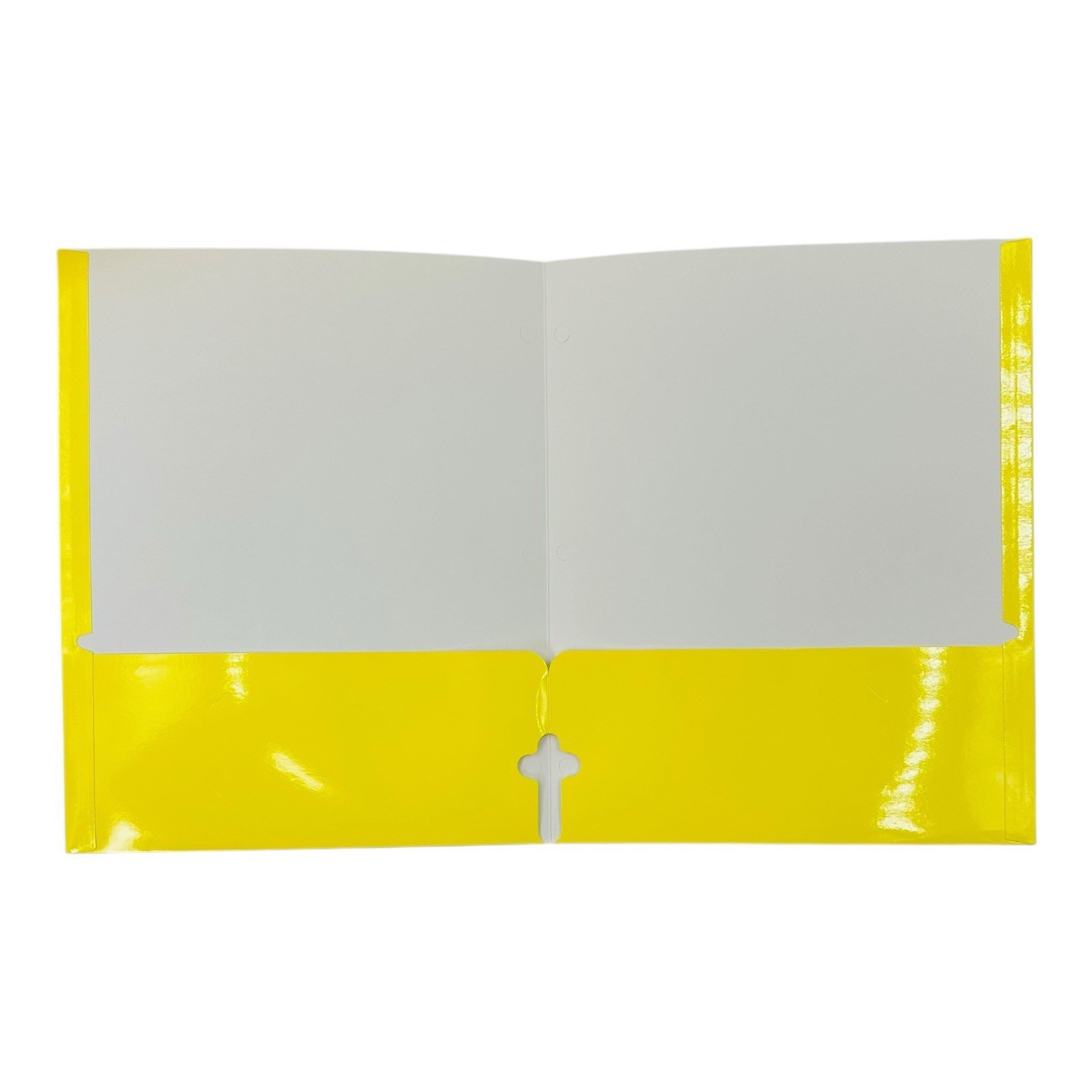 48 Folders C-Line Yellow 2 Pocket Folders Laminated Paper Letter Size 3 Hole