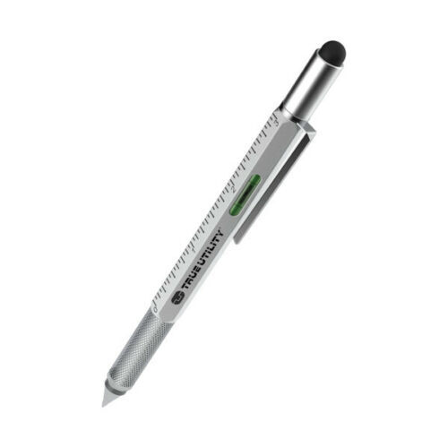 TRUE UTILITY 6-in-1 Multi-Tool Pen Stylus Ruler Level Screwdriver 3 Ink Refills