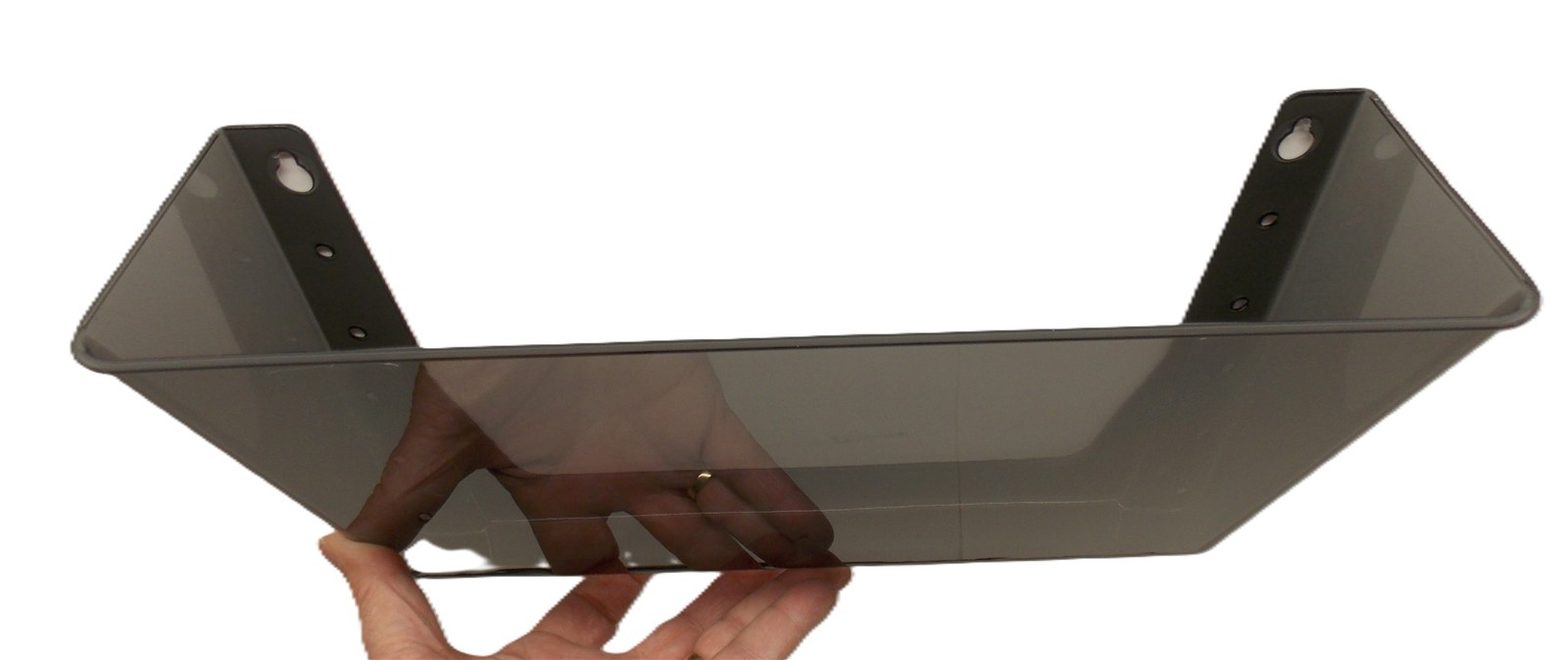 Set of 2 Smoke Gray Acrylic Wall Mount Magazine Mail File Holders Organizers