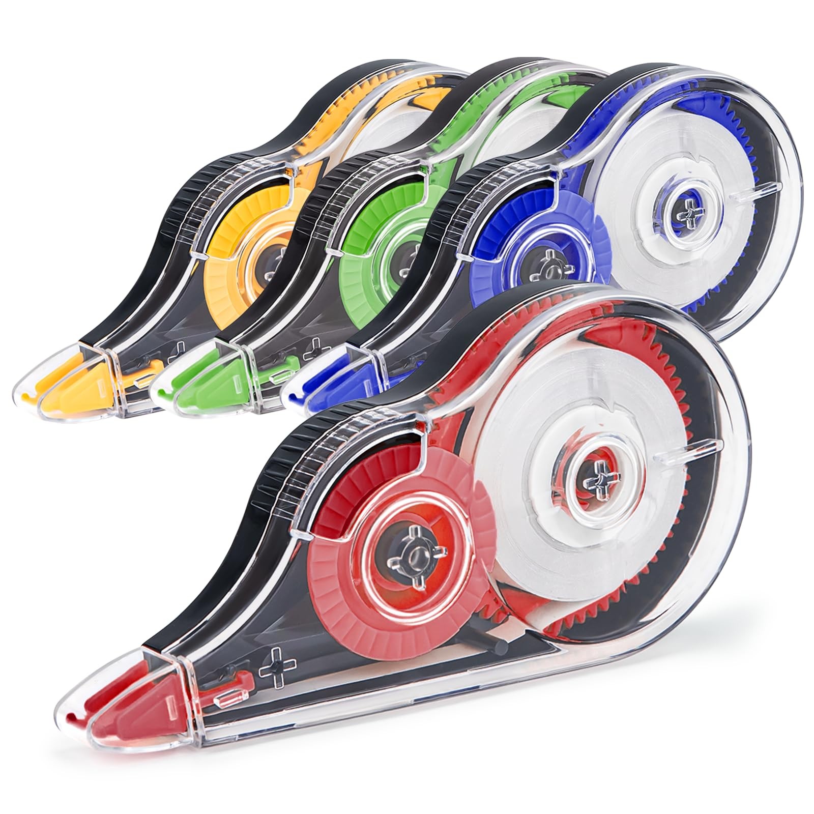 JEFURE 4 Pcs Colorful Correction Tape, Easy To Use 4pcs, Multicolor