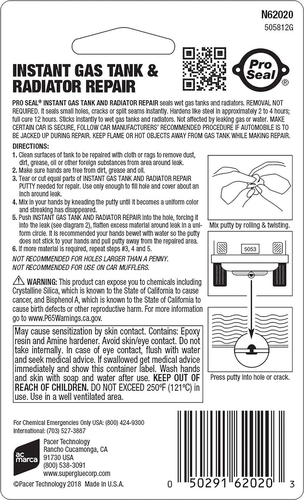 ProSeal Instant Gas Tank & Radiator Repair, 1 oz – Steel-Reinforced Epoxy