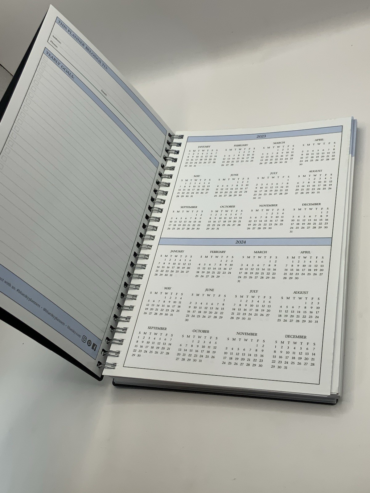 Blue Sky 113565 Perpetual Daily Planner 8.5×5.5 Black Cover