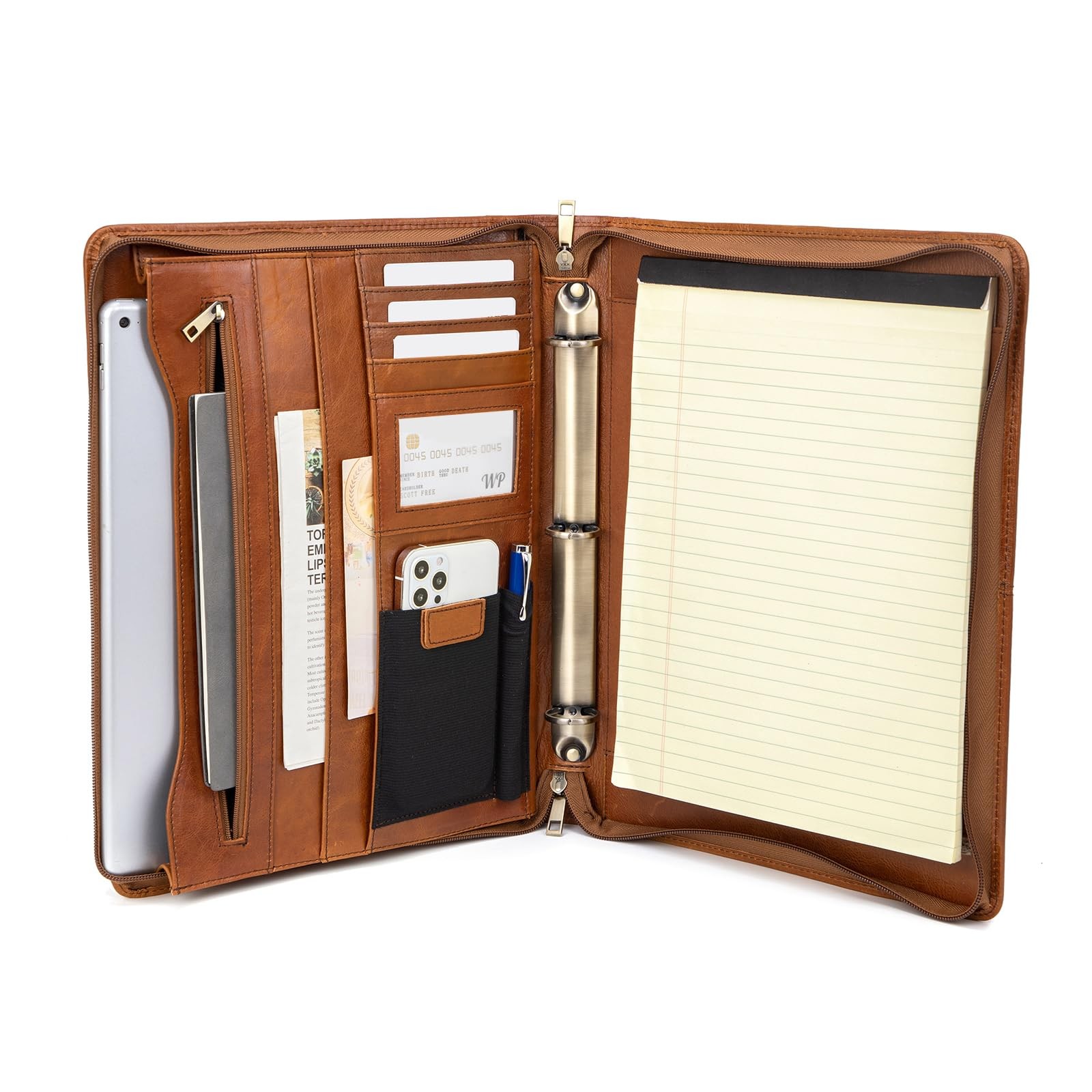 Geslun Genuine Leather Portfolio Regular (No Engraving), Brown (Oil Tanned)