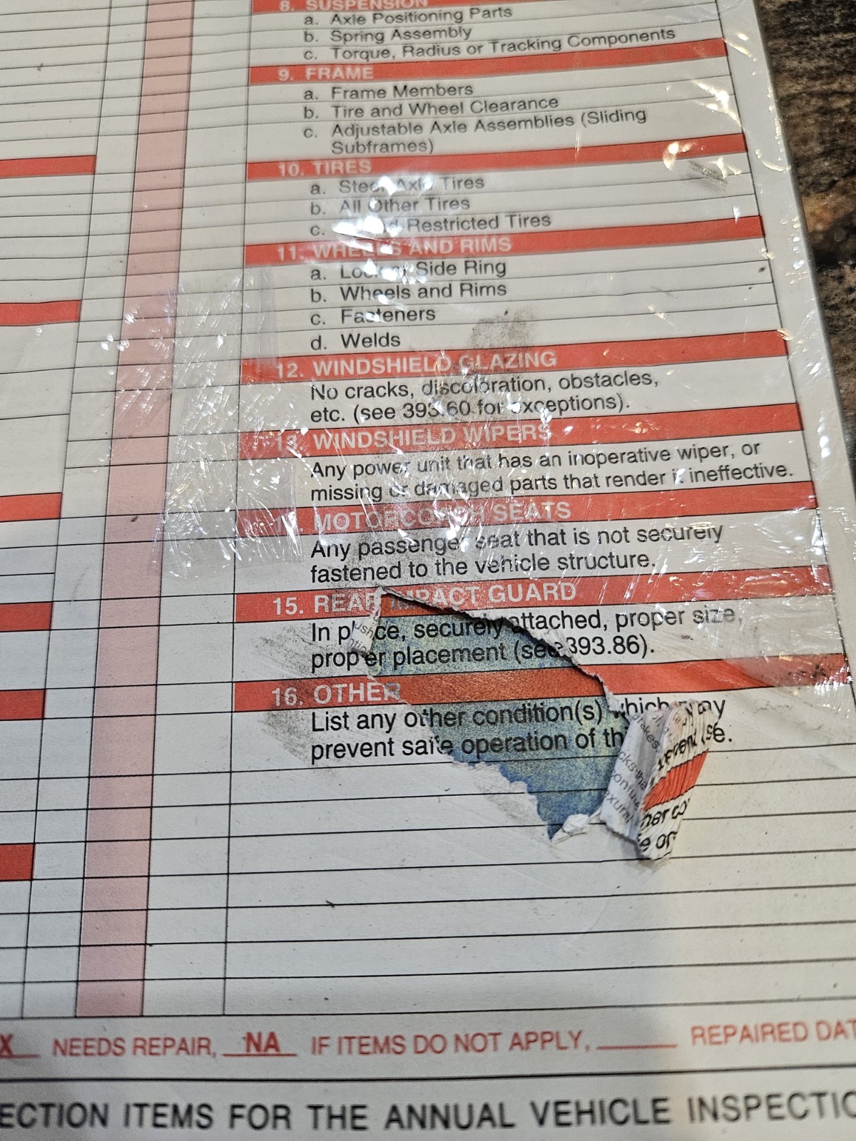 2x 25-PACK. Annual Vehicle Inspection Report Form 3-Ply, Carbonless. FMCSA DOT.