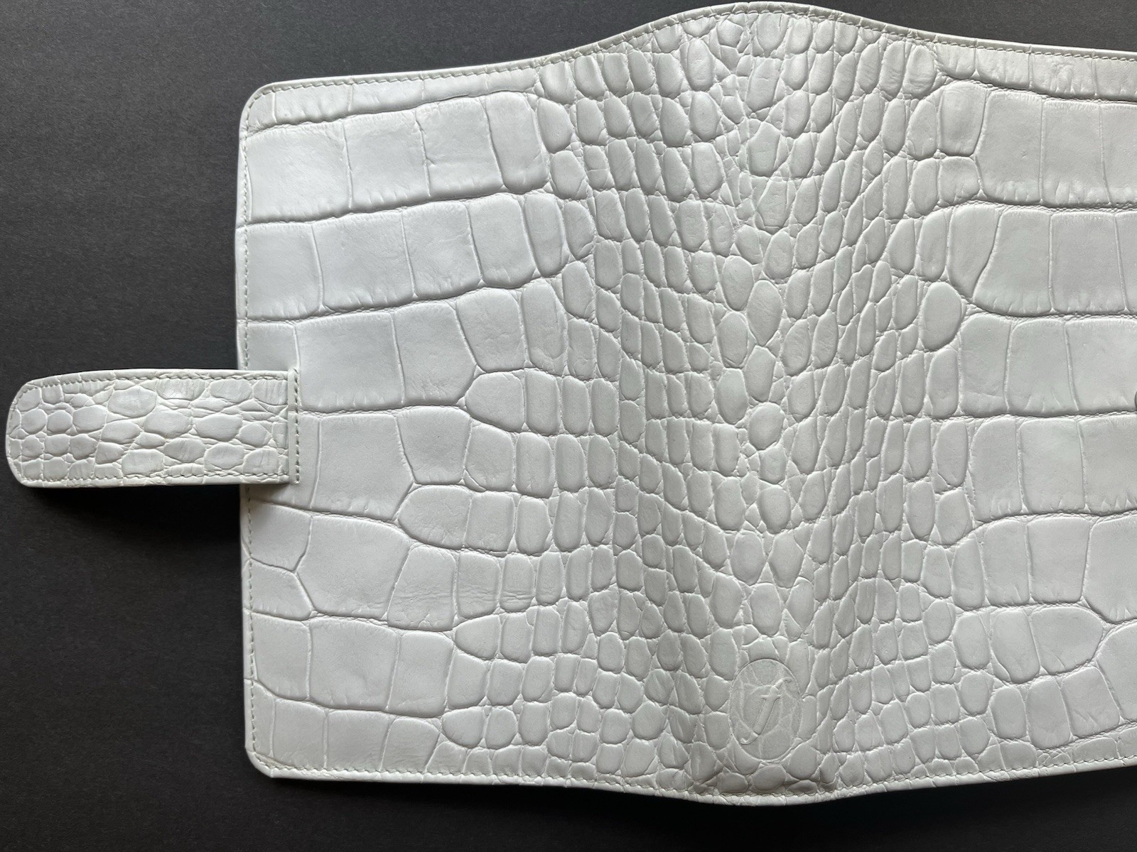 Filofax Classic Croc Organizer Personal Size “Silver Mist” EUC Soft Italian Calf