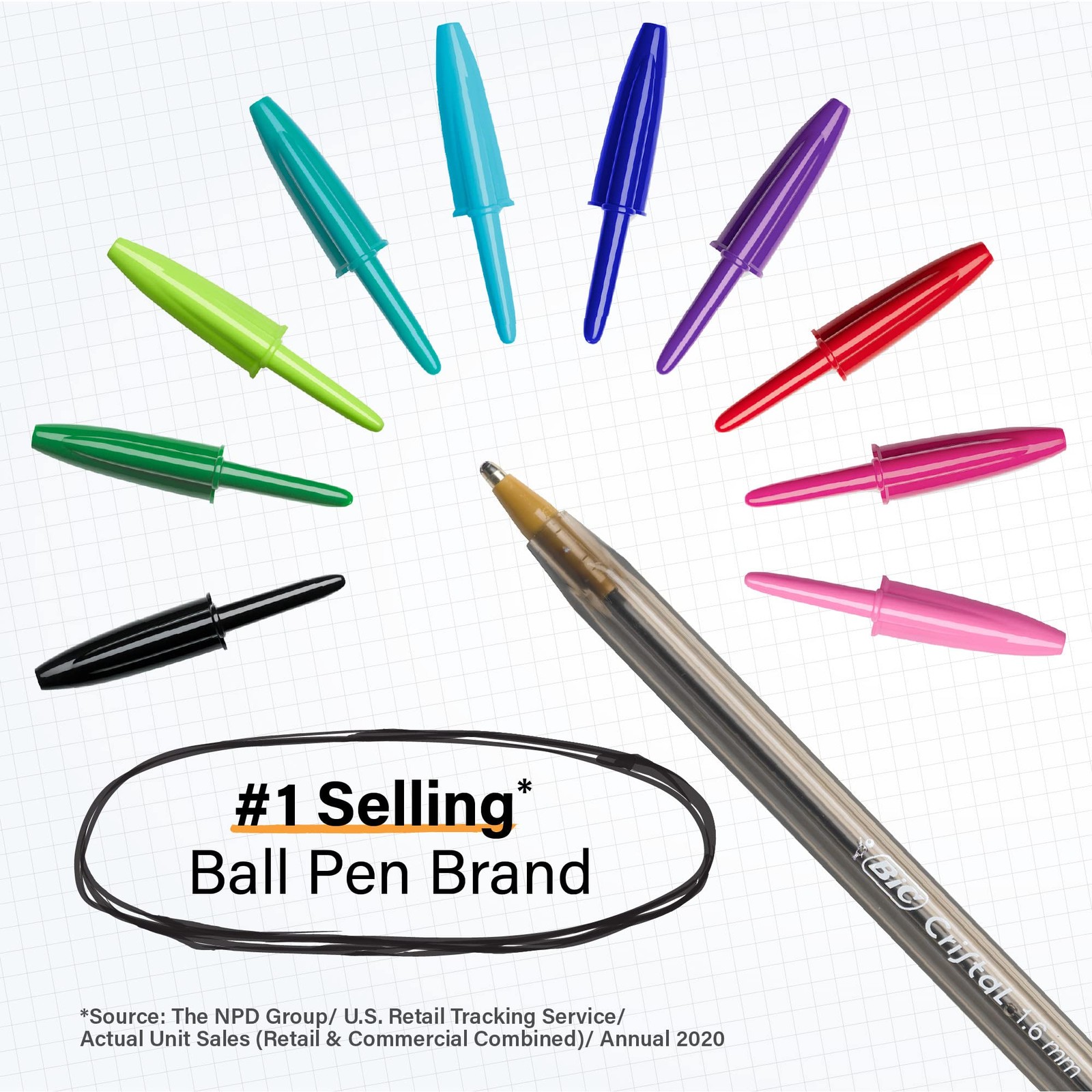 BIC Cristal Xtra Bold Ballpoint 24 Count (Pack of 1), Vivid Assorted Ink