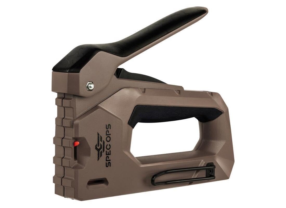 Tools Heavy Duty Staple Gun, 1/4″ – 9/16″ Staples, 18-Gauge Brads, Reduced Ef…