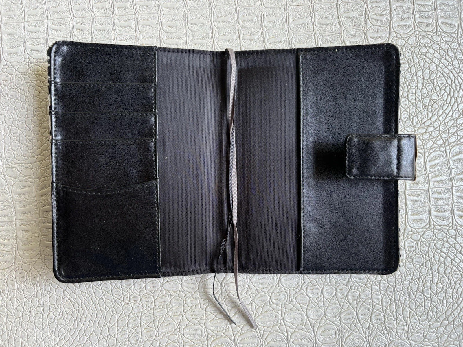 Mini Journal Planner Cover Houndstooth Check Black White Datebook Agenda A6 Size
