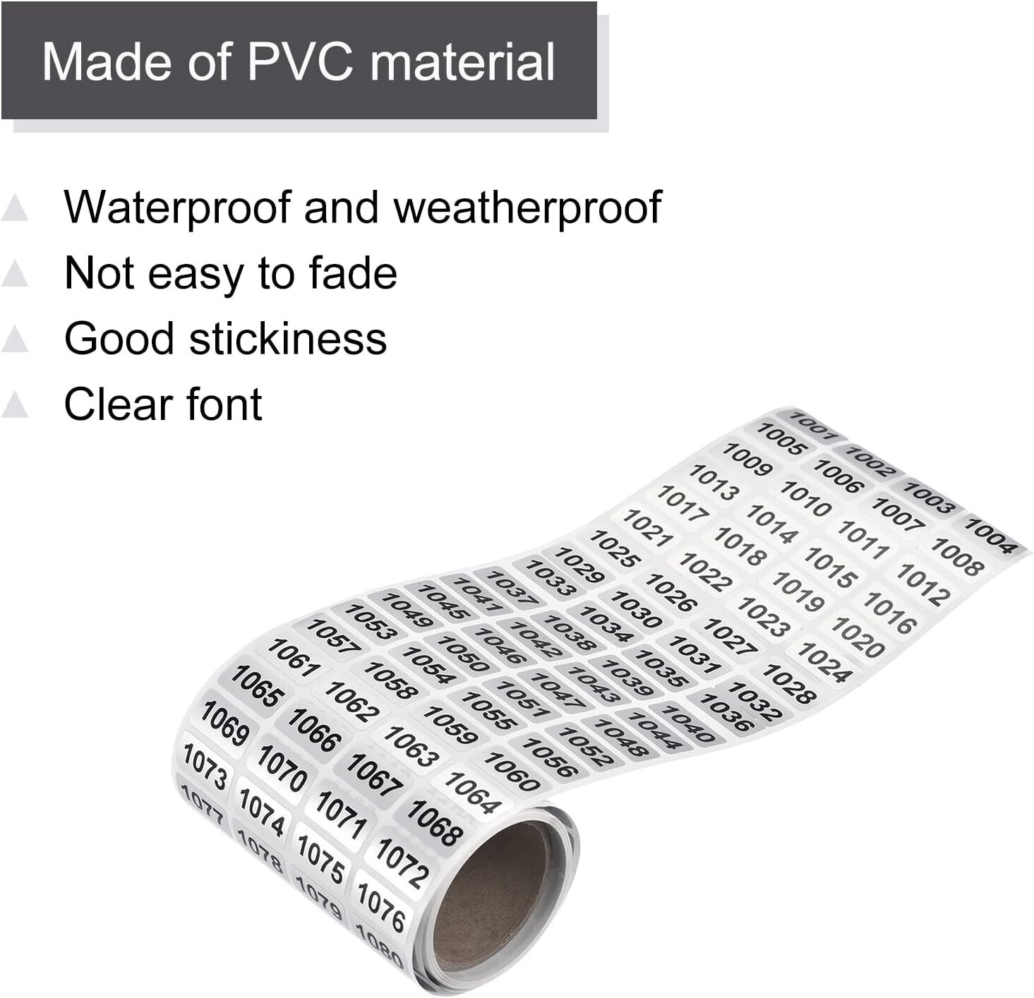 1-10000 Self Adhesive Consecutive Number Inventory Labels Stickers Waterproof