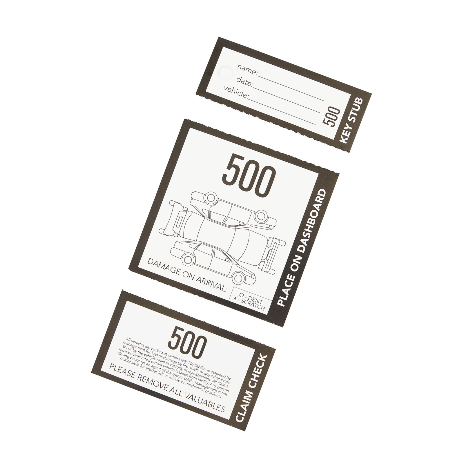Juvale Valet Parking Tickets – 2000 Count 000-999 3-Part Perforated Cardstock 2