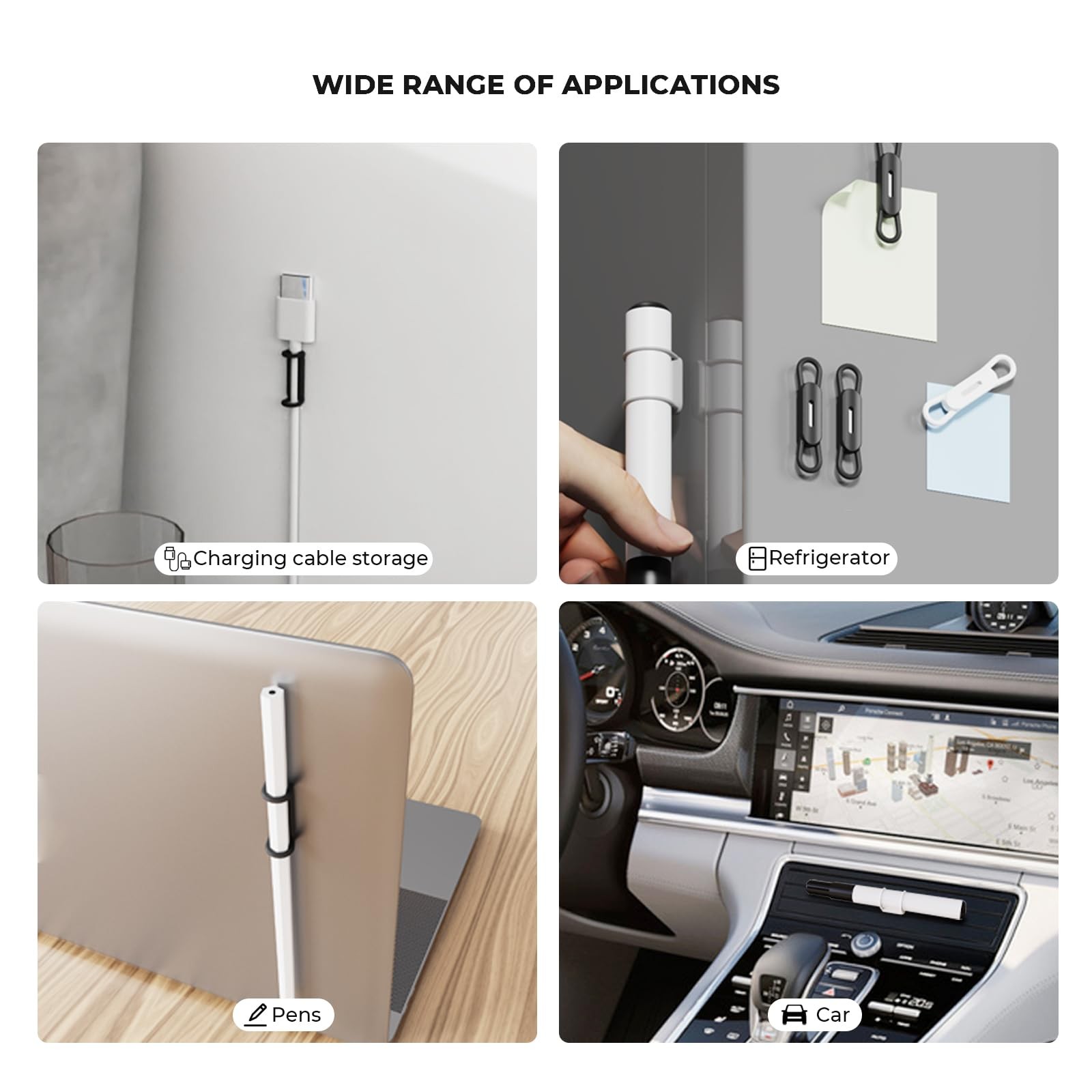 DGMDGS 10 Pack Magnetic Pen Holder for Refrigerator, Adjustable Pen Pencil Ho…