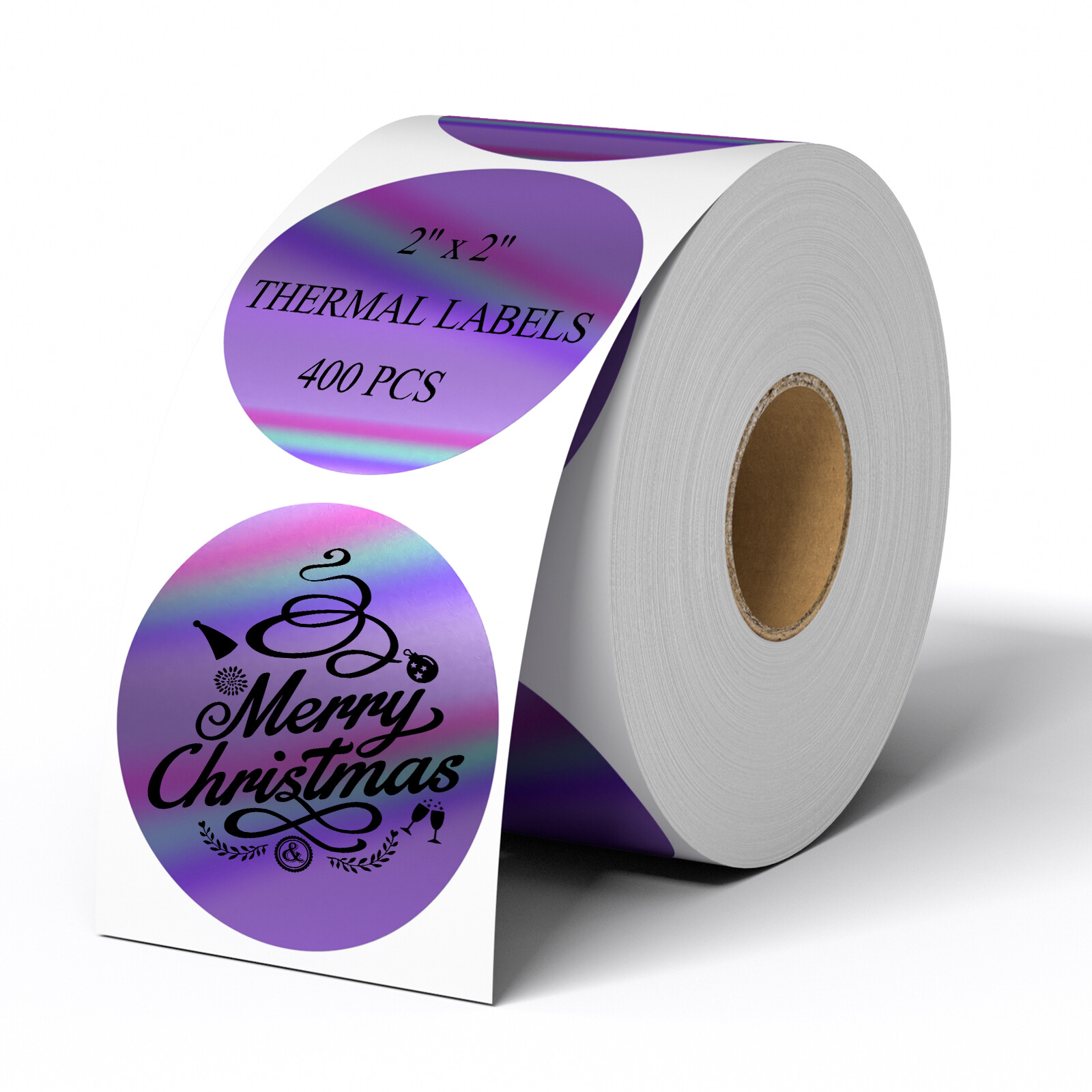 400/Roll 2” Holographic Circle Direct Thermal Stickers Labels for Rollo Zebra