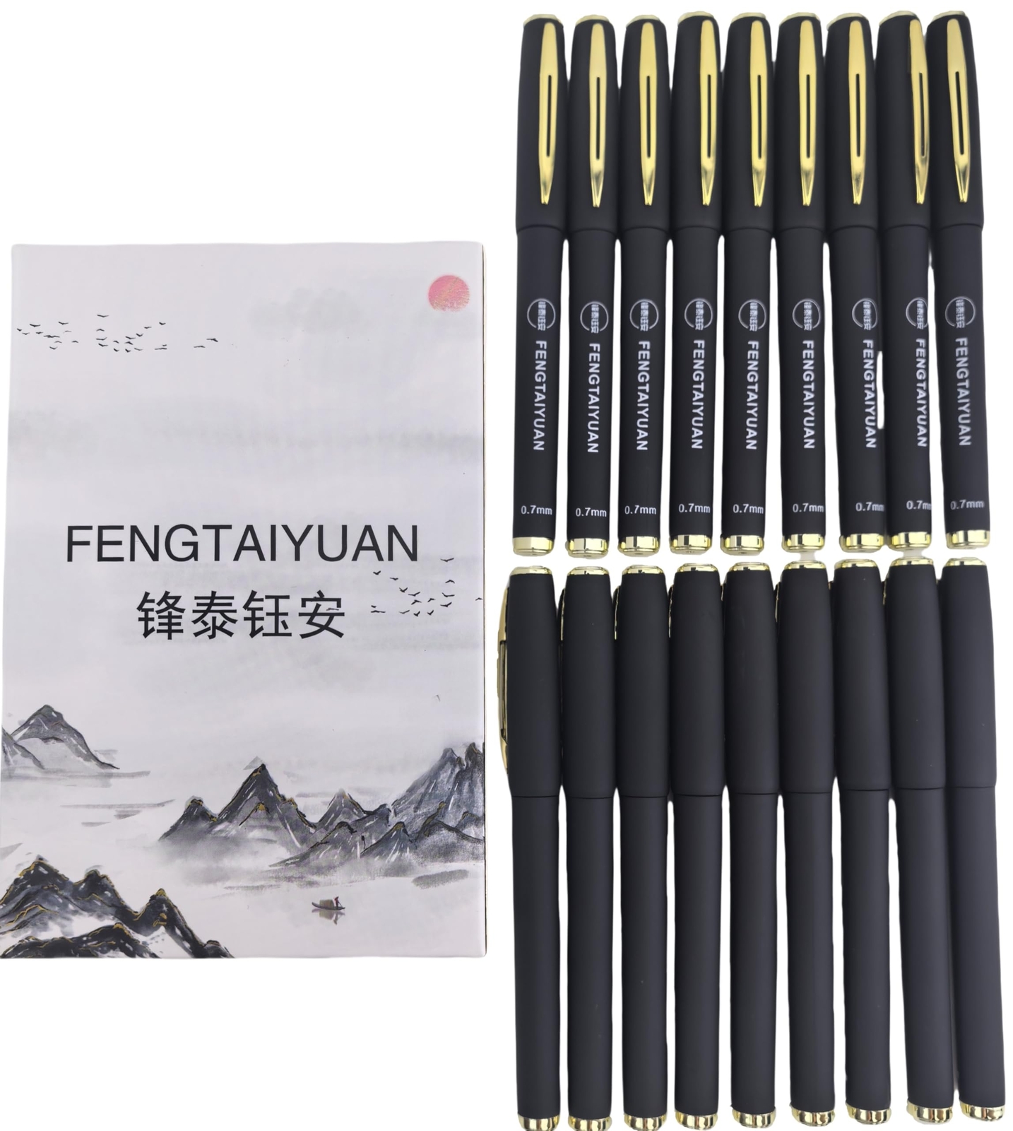 Gel Ink Rollerball Pens 18 Pack Black Ink 0.7mm Fine Point Non-Slip Grip
