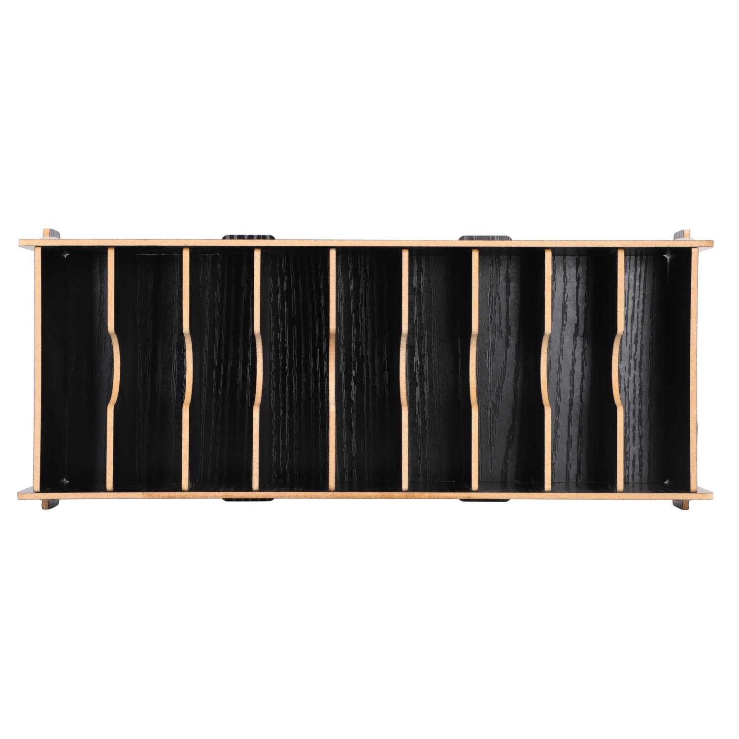 DIY Wood Business Card Organizer with Dividers – 9 11x4x2.4in, Black