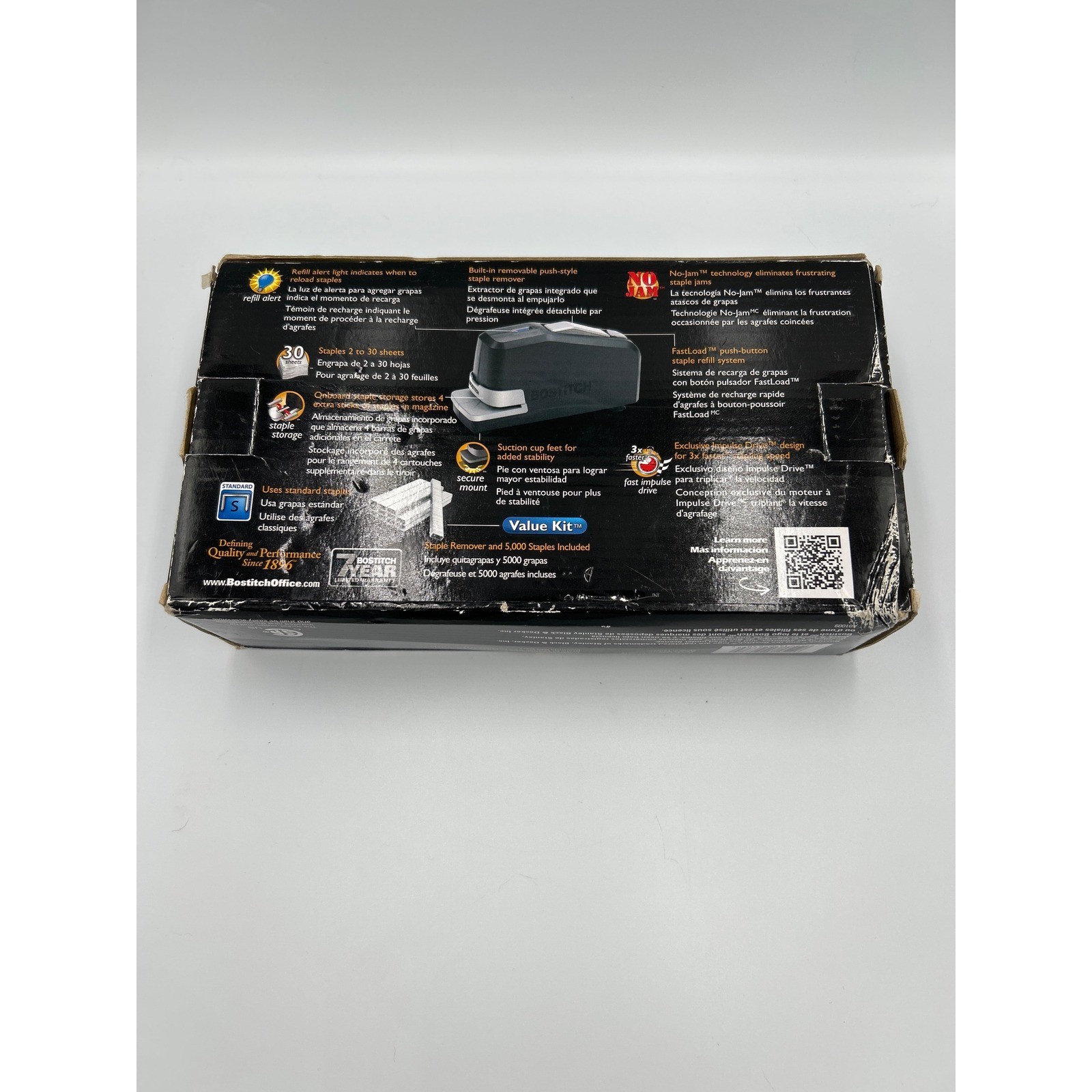Bostitch Impulse 30 Electric Stapler Value Kit 30 Sheet No Jam Black 02638