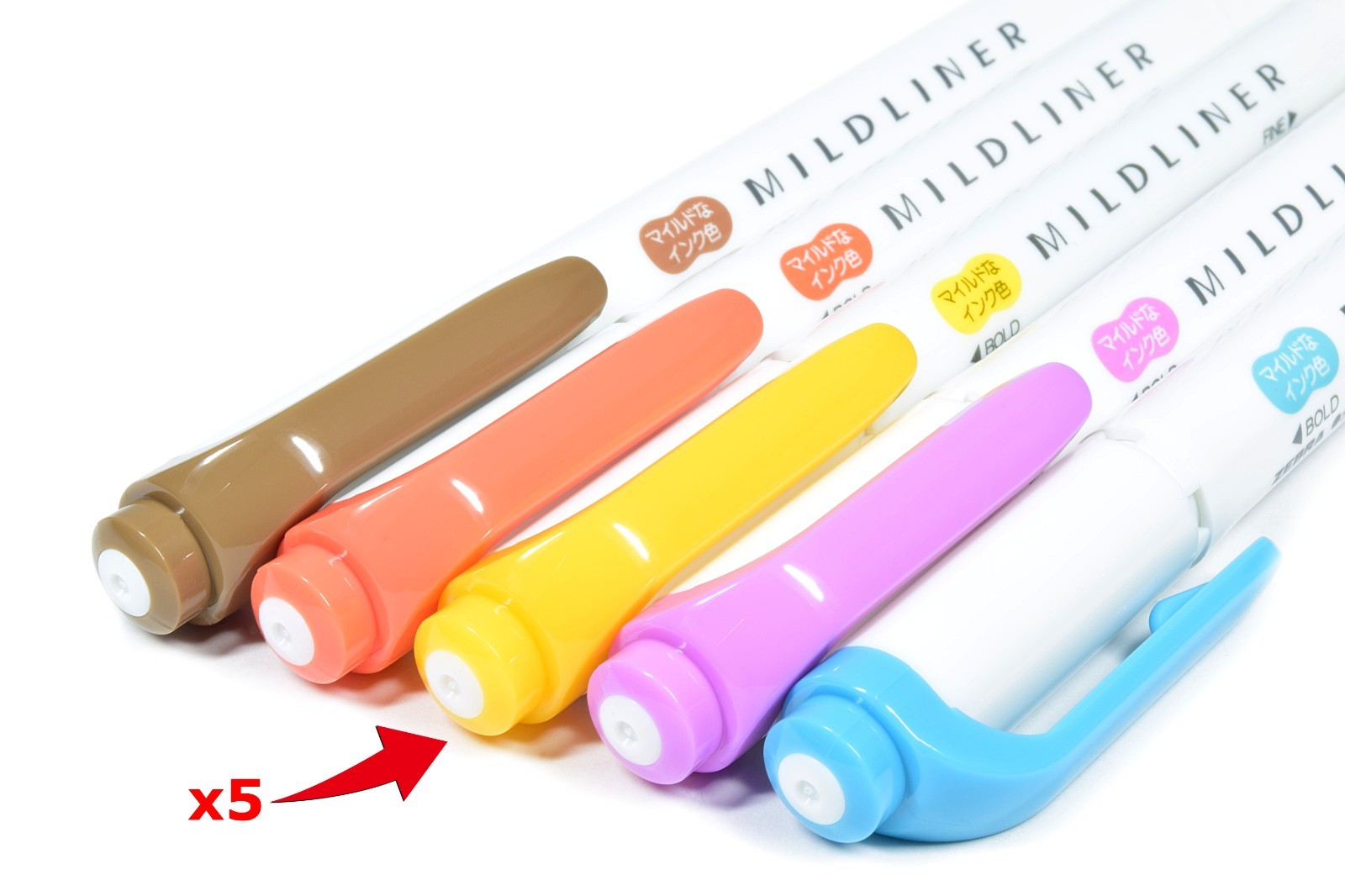 Zebra Mildliner Double Sided Highlighter Mild Gold 5 Pack Japan Free US Shipping
