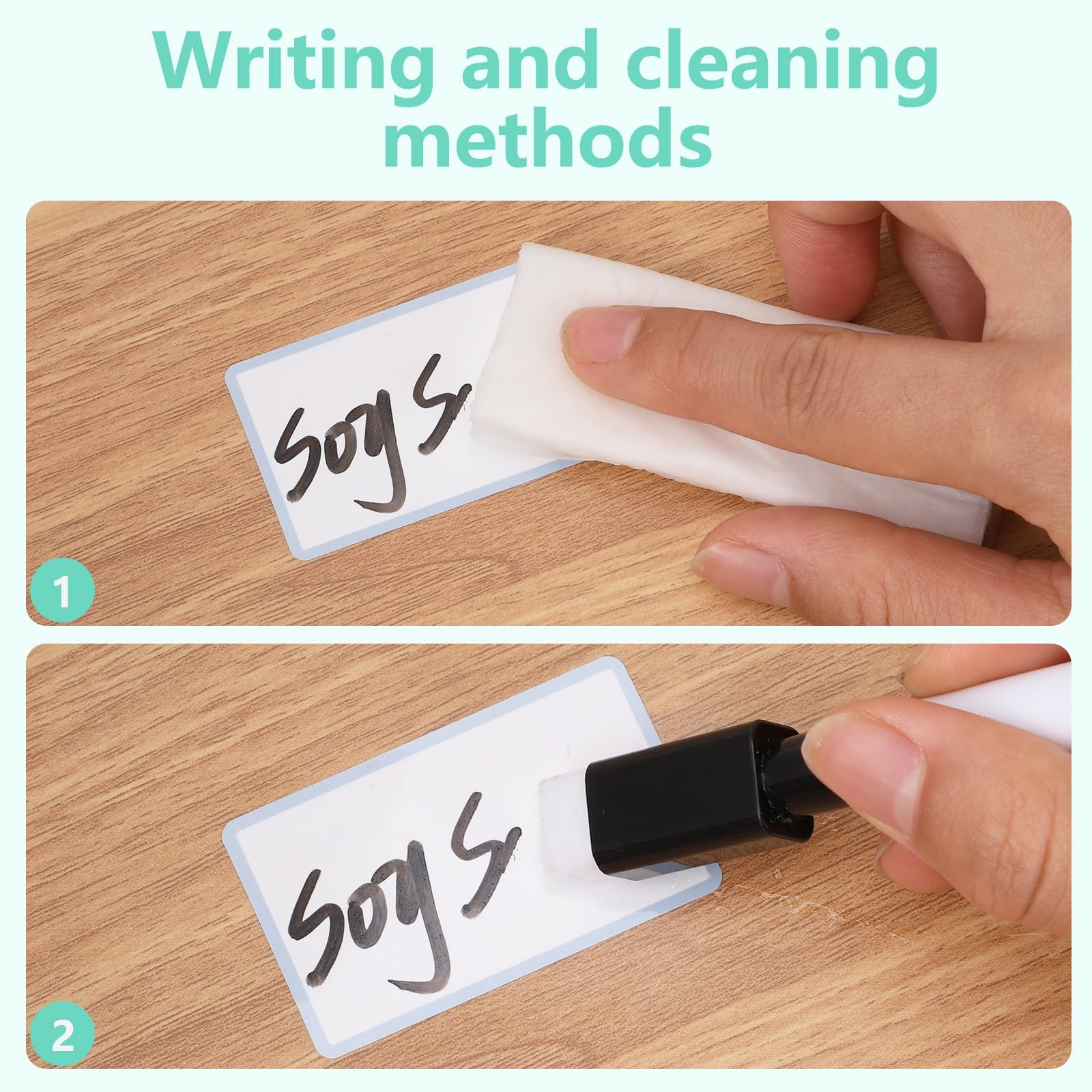 Dry Erase Sticker Labels Reusable 1.2In ×3In, 2In×2.4In, Colorful