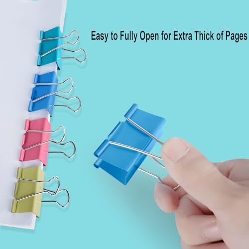 Colored Binder Clips2.4 inch, Extra Large Binder Clips for Office (8 Pcs) Jumbo