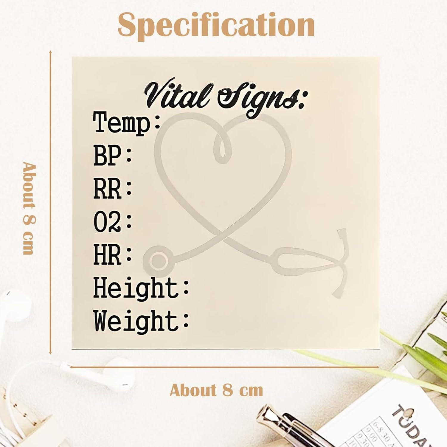 Nurse Vital Signs Sticky Notes – Pocket Health Monitoring Notepad, 2 Pack
