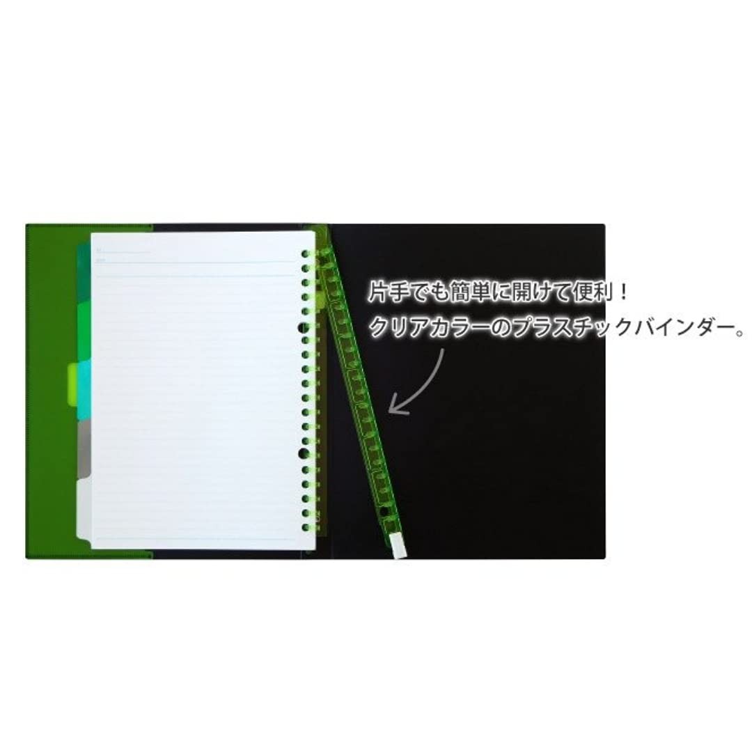 Loose Leaf Binder A5 20 Rings CLARTE Green and Loose Leaf A5 6mm ruled Value Set