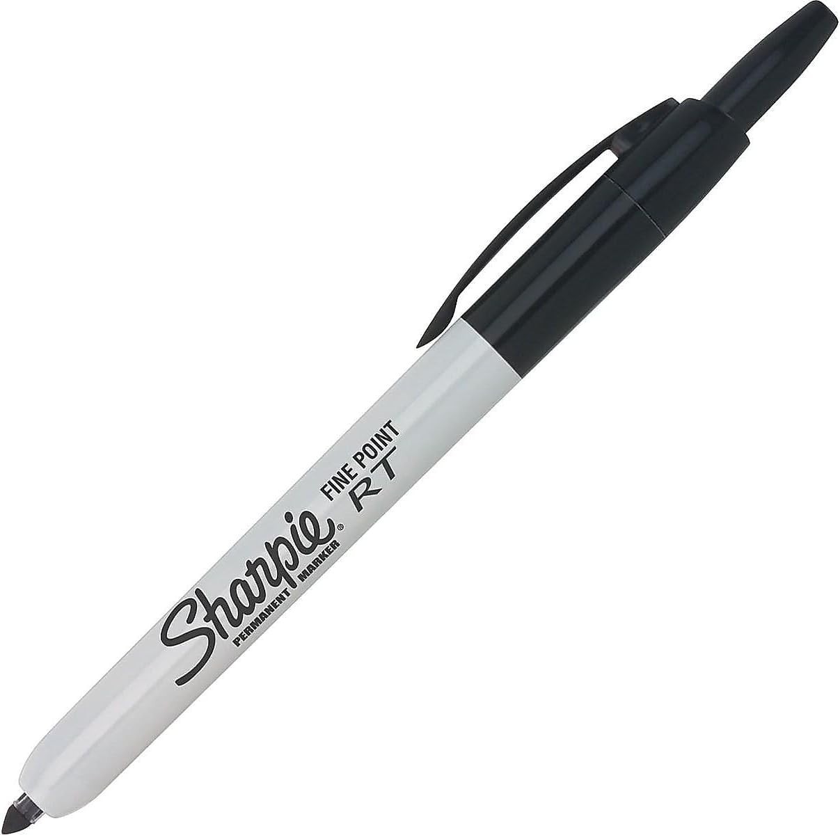 SHARPIE 32701, Retractable Permanent Markers, Fine Point, Black, 12 Count Box
