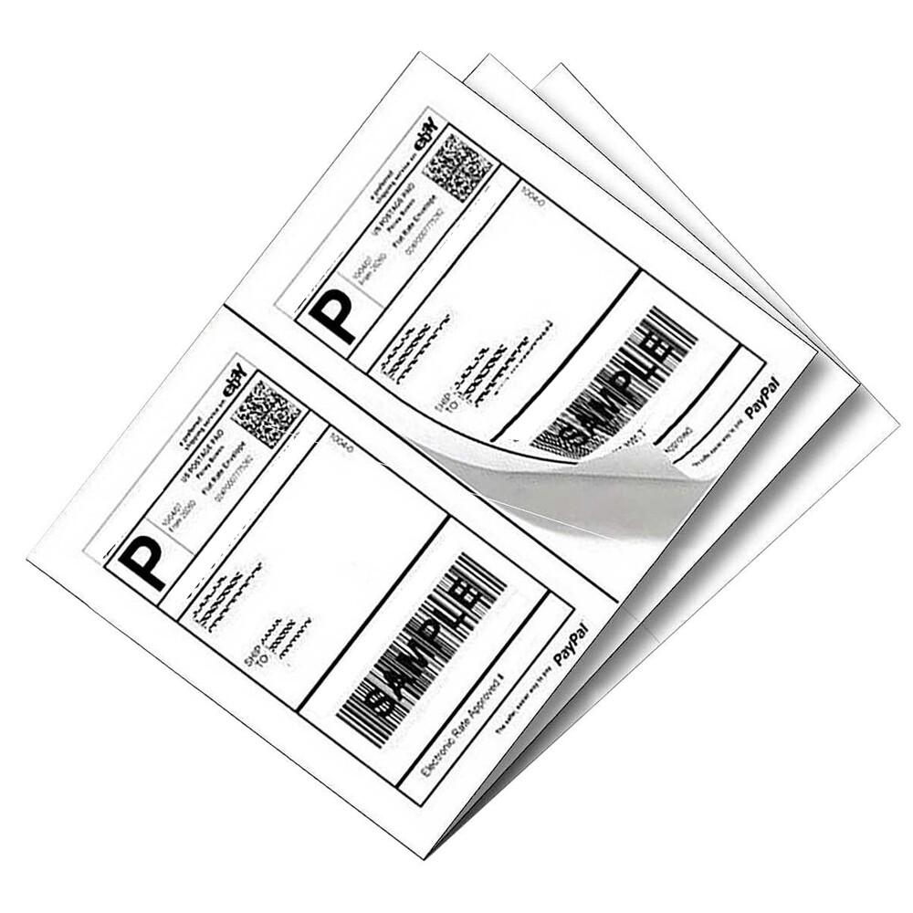 1000 Shipping Labels 8.5 x 5.5 Half Sheets Blank Self Adhesive 2 Per Sheet USA