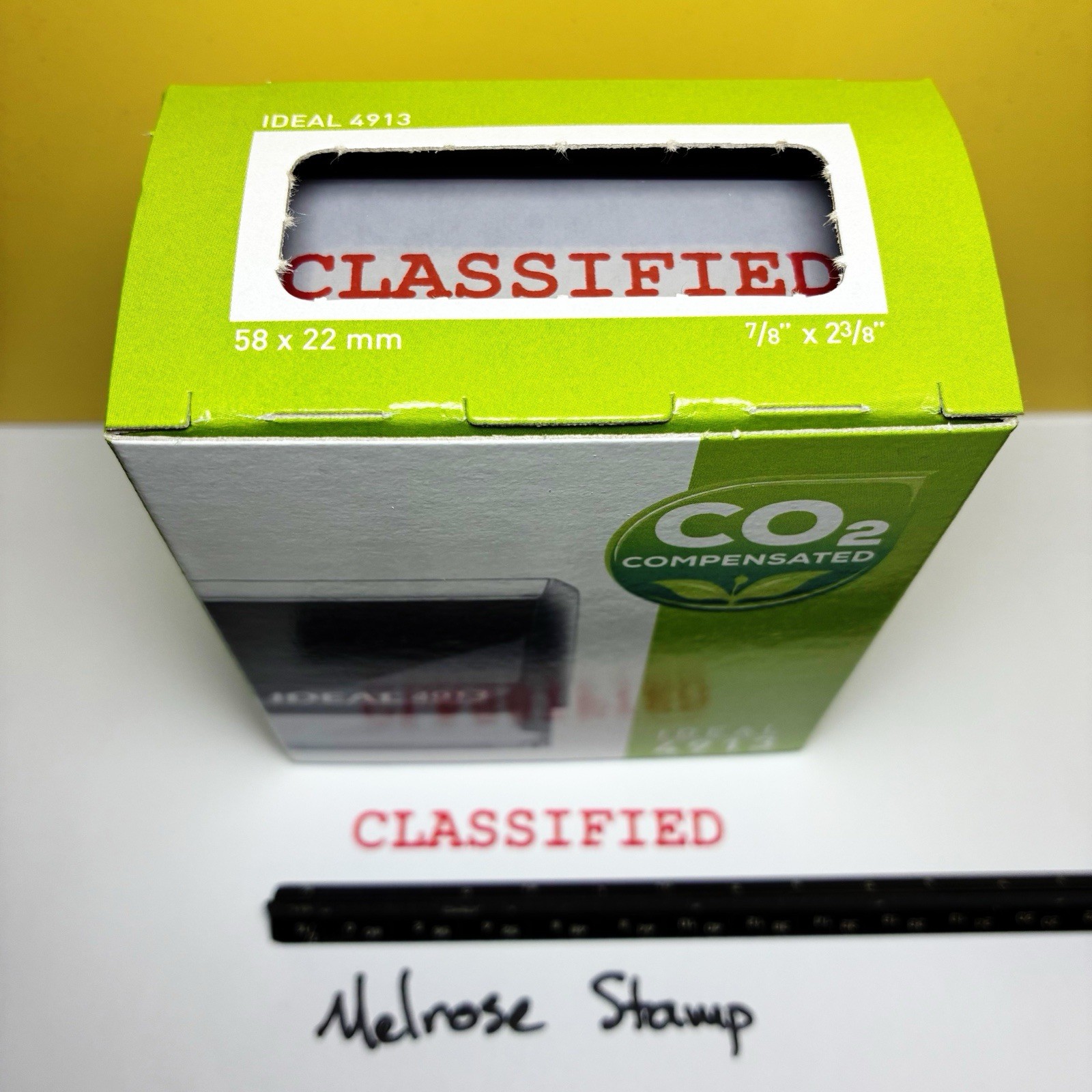 Classified Rubber Stamp Red Ink Self Inking Ideal 4913