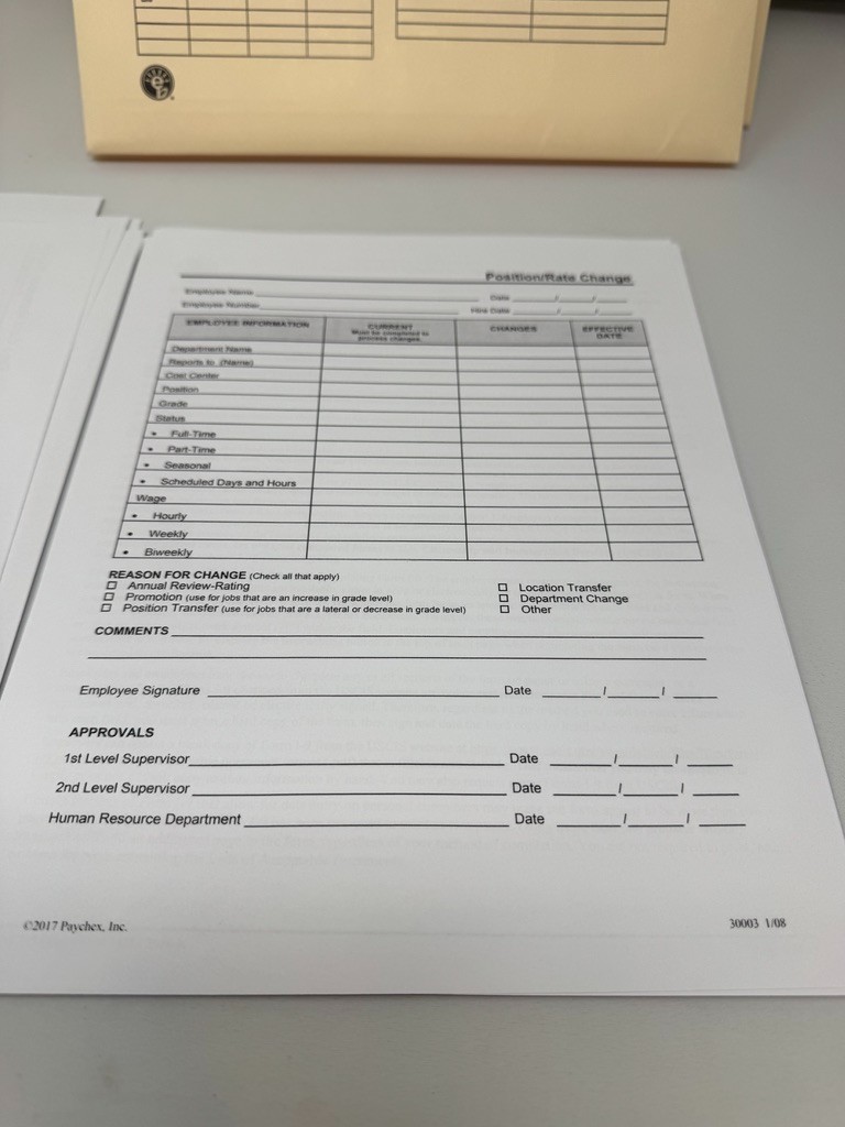 Confidential Employee Personnel File Jacket Folder New Paperwork Sheets (Qty 12)