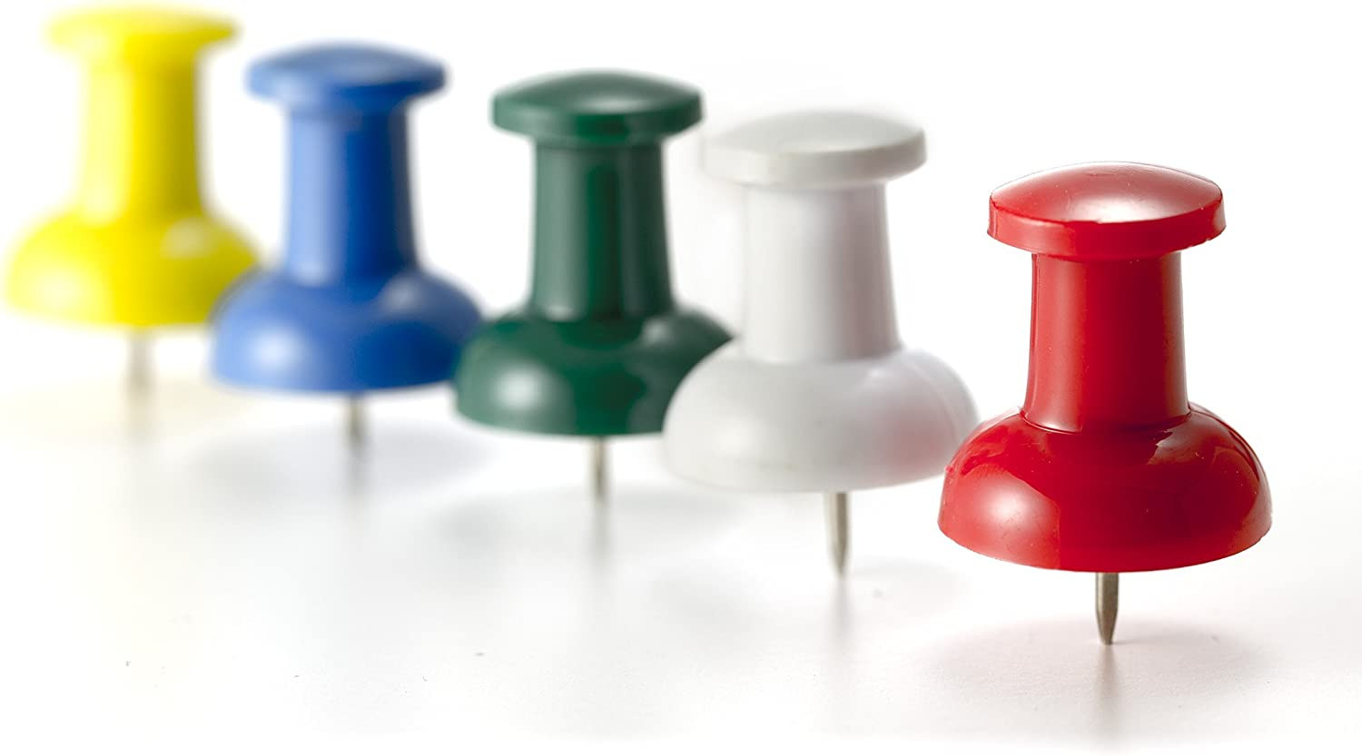 Giant Push Pins, 1.5″ Assorted Colors, 2 Tubs of 12 (92905)