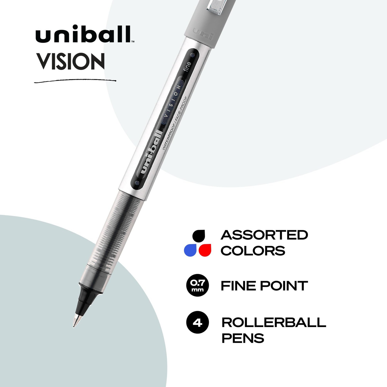 uniball™ Vision Rollerball Pens, Fine Point 1 Count (Pack of 4), Business
