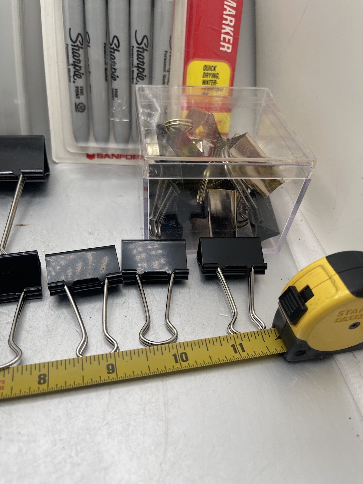 Binder Clips Paper Clamps Assorted Sizes Sharpies Stapler Paper Clips Office