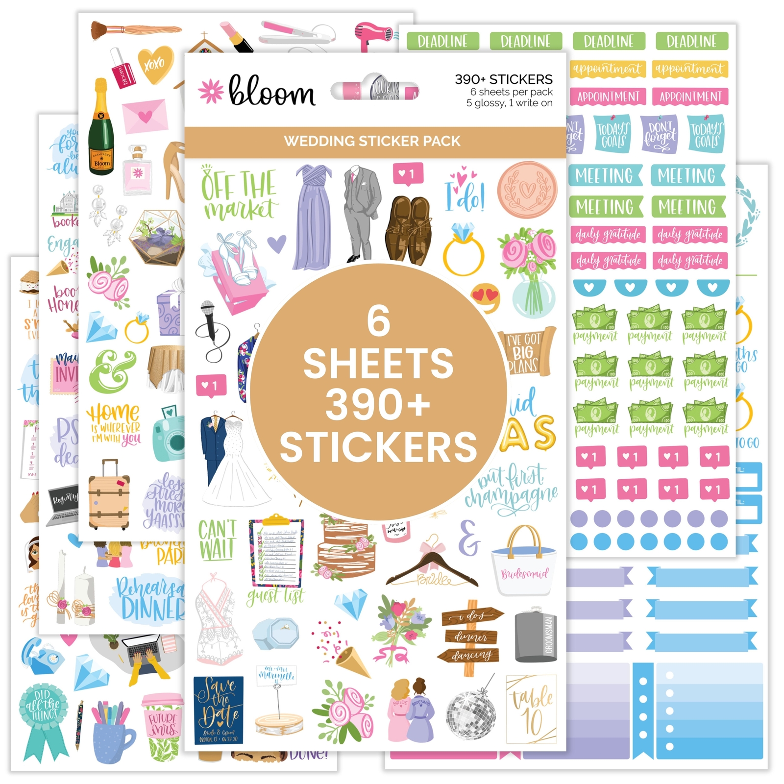 bloom daily planners Planner Sticker Pack, Wedding Planning