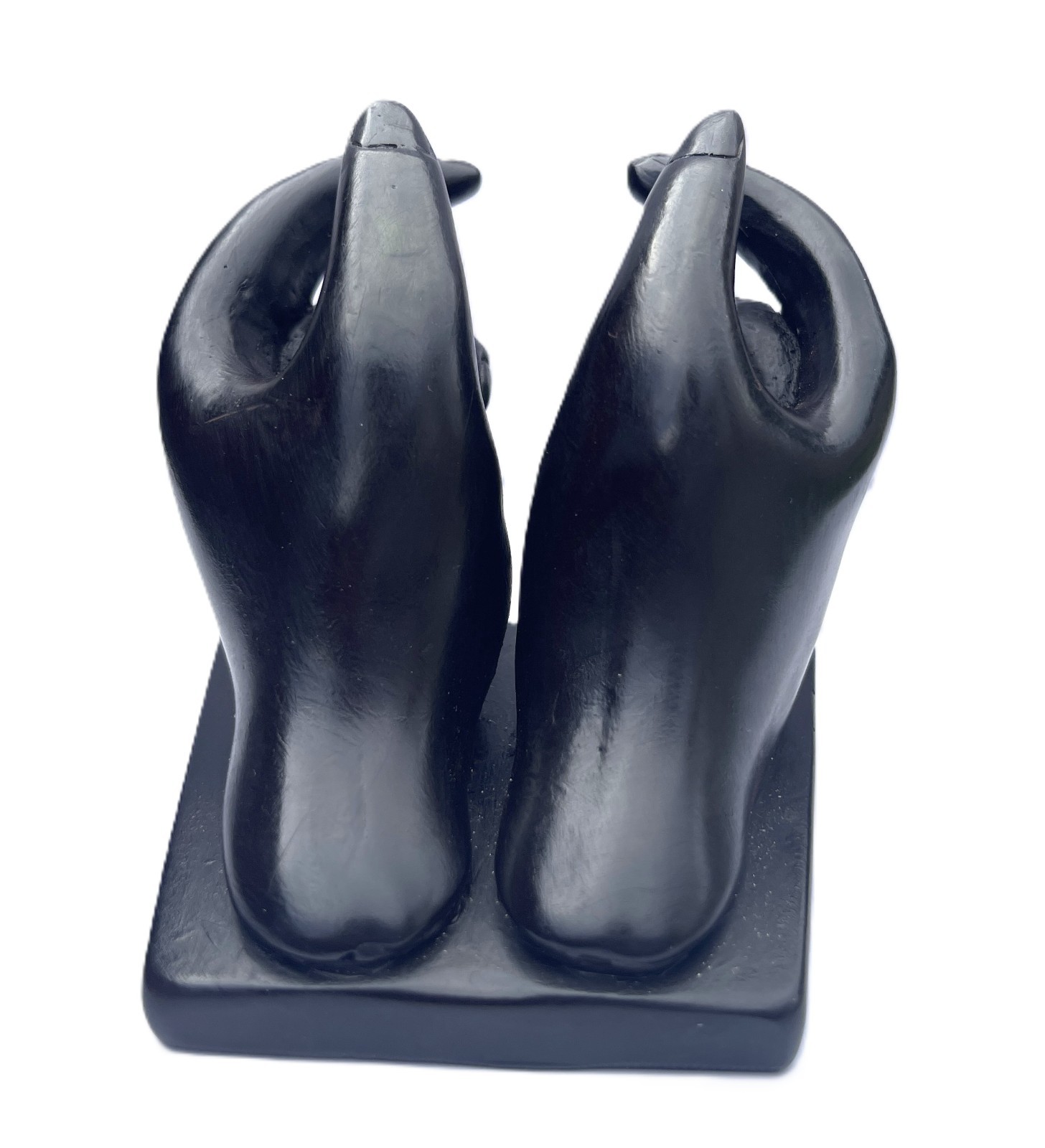 Hand Sculpture Business Card Holder Office Home Tradeshow Counter Brown Resin