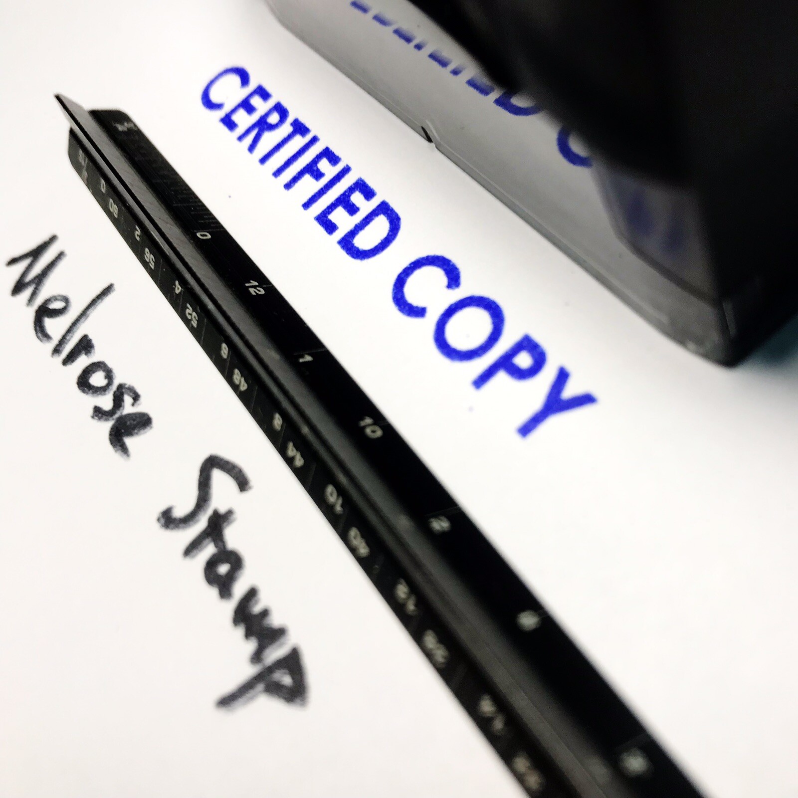 Certified Copy Rubber Stamp Blue Ink Self Inking Ideal 4913