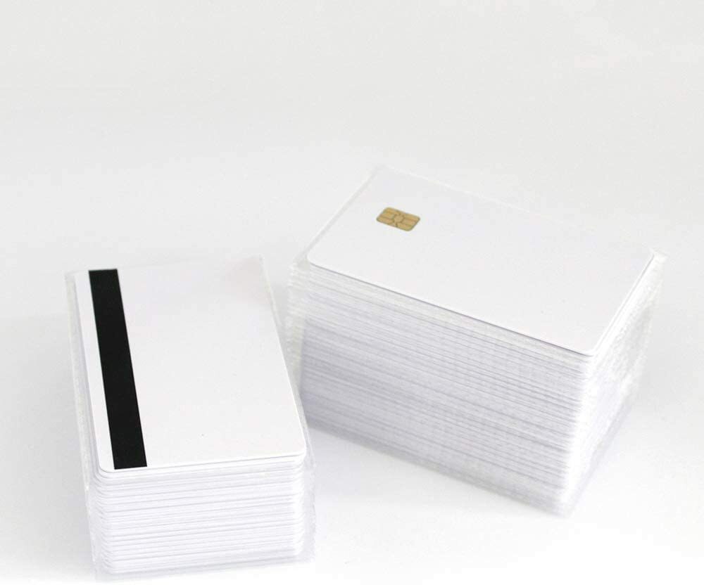 100-Pack Sle4442 Plastic Blank Chip Credit Card With Hi Co Hico Magnetic Stripe