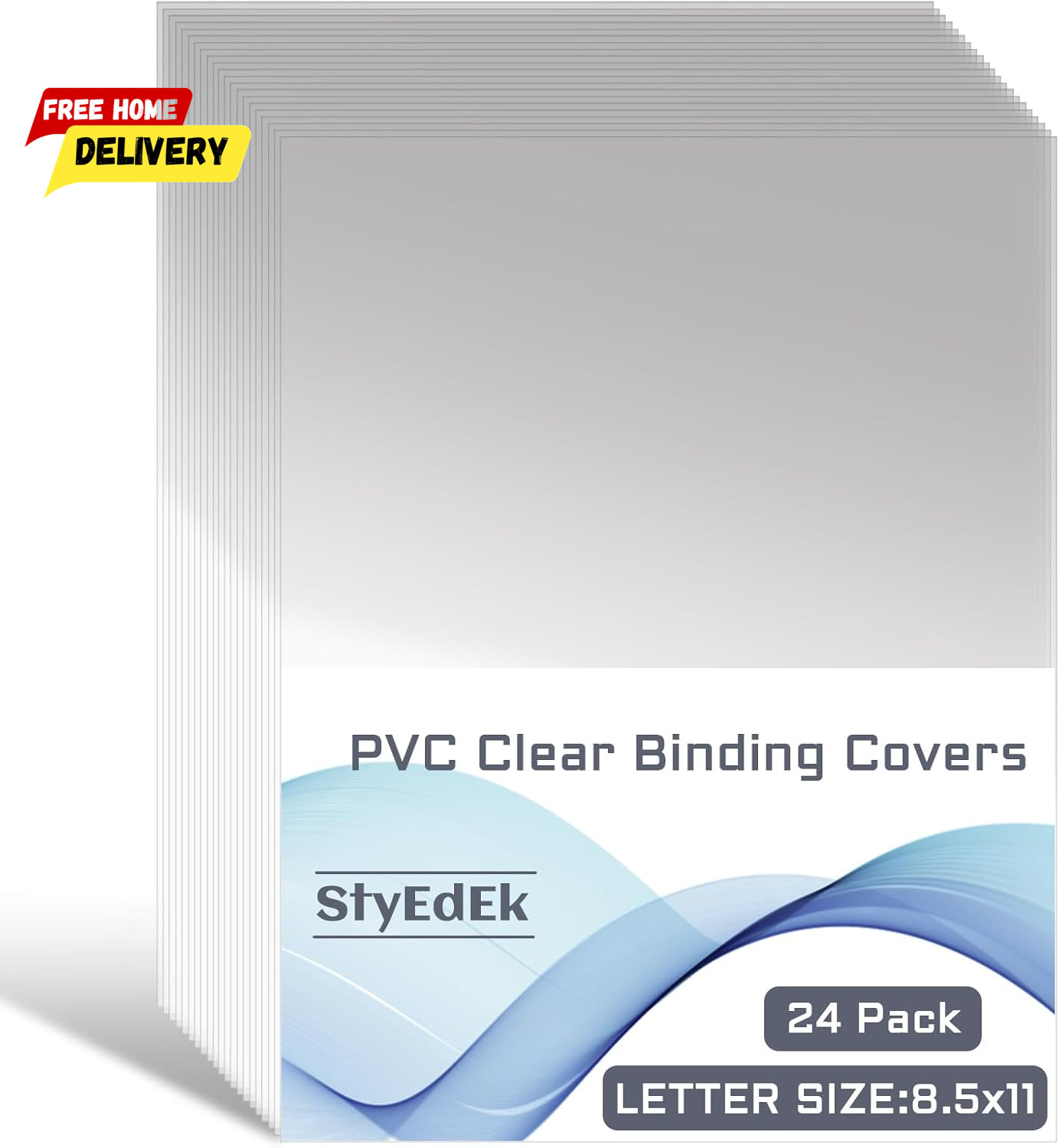 24 Pack 8.5 X 11 Inches PVC Clear Binding Covers, 8 Mil Report Cover Sheets | Le