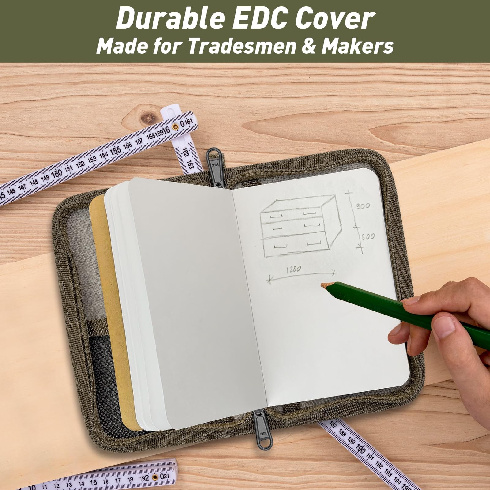 Journal Cover set fits for Field Notes Moleskine 3.5×5.5 In Olive