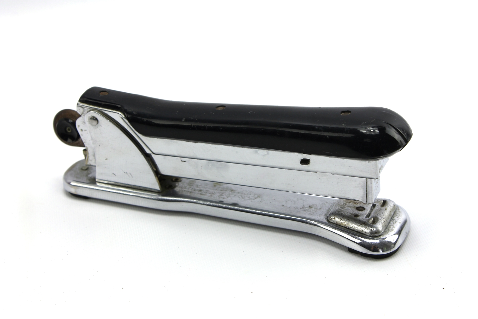 Vintage Art Deco Mid Century Ace Liner 502 Black & Chrome Desk Hand Stapler
