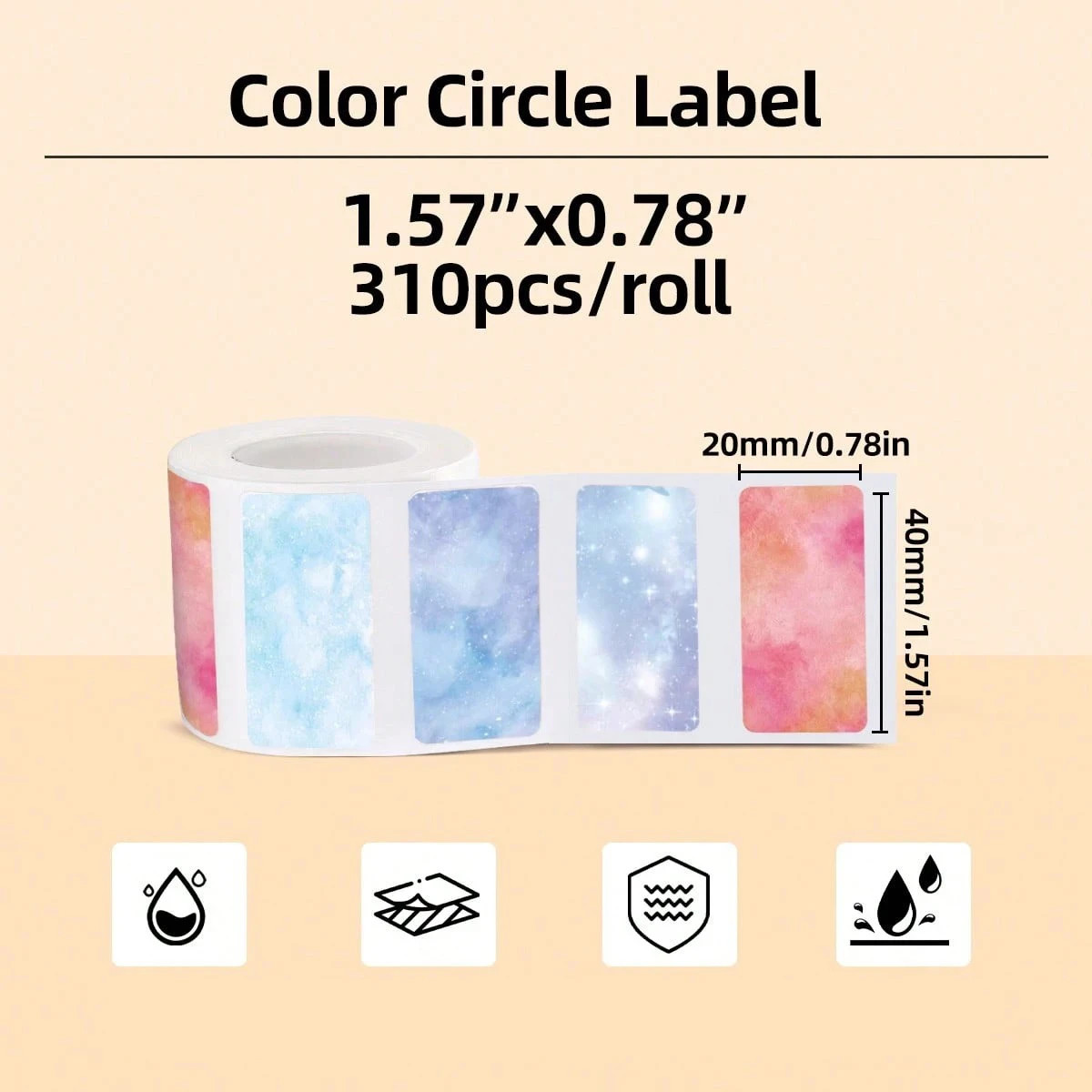 Thermal Label Sticker Paper Printable 20-50Mm Width Suitable for M110 /M120/P50