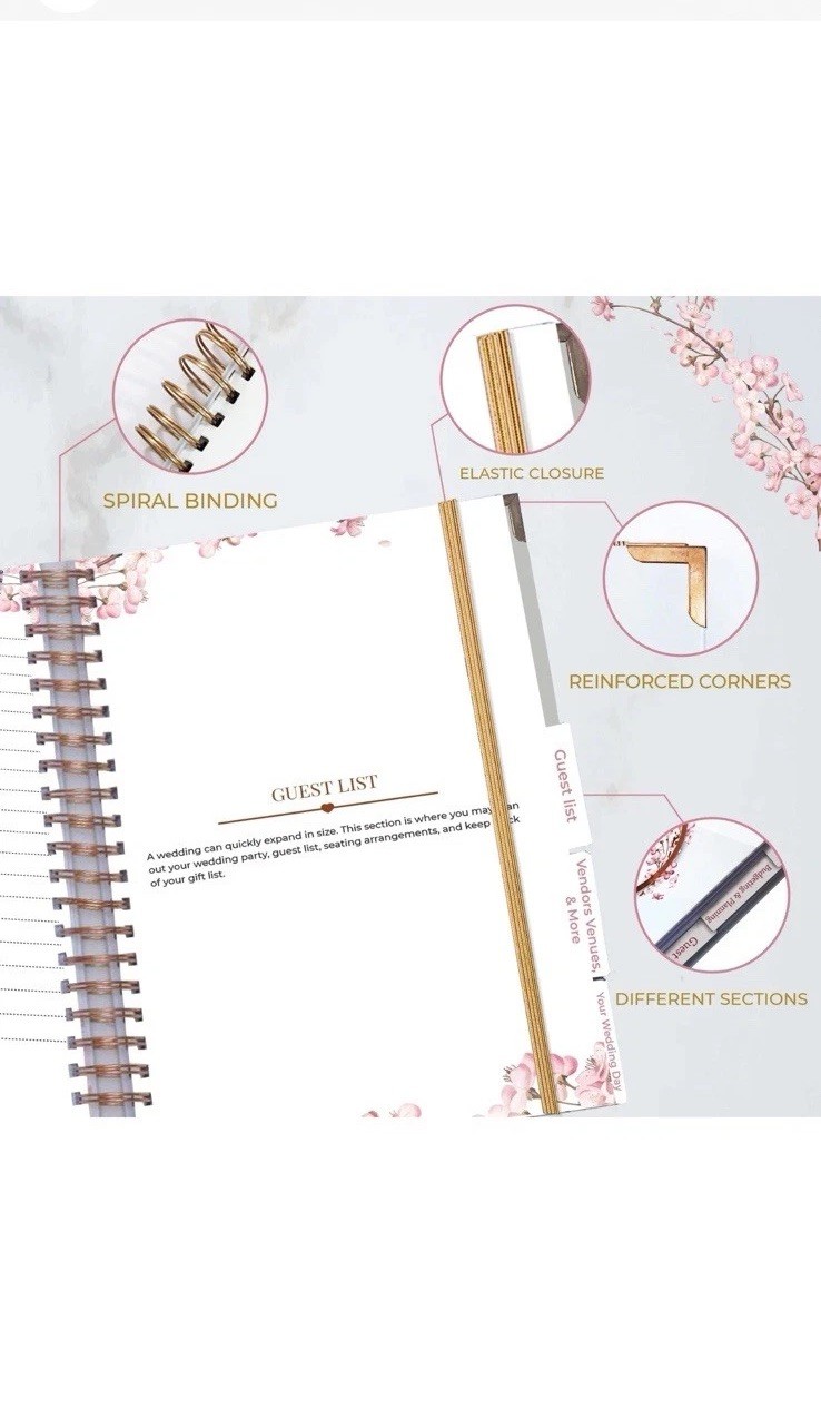 Wedding Planner for Bride 9″ x 11″ – Wedding Planning Book & Organizer