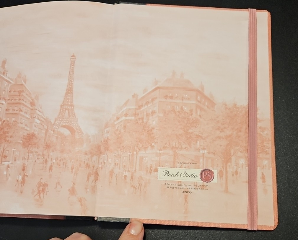 NWT Punch Studio Romantic Eiffel Tower Hardcover Journal 120-Count Lined Pages