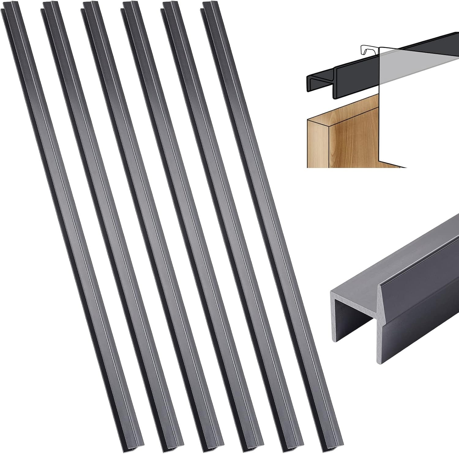File Cabinet Storage Hanging Letter 6 Pcs Rails Pvc Black Document For Drawer