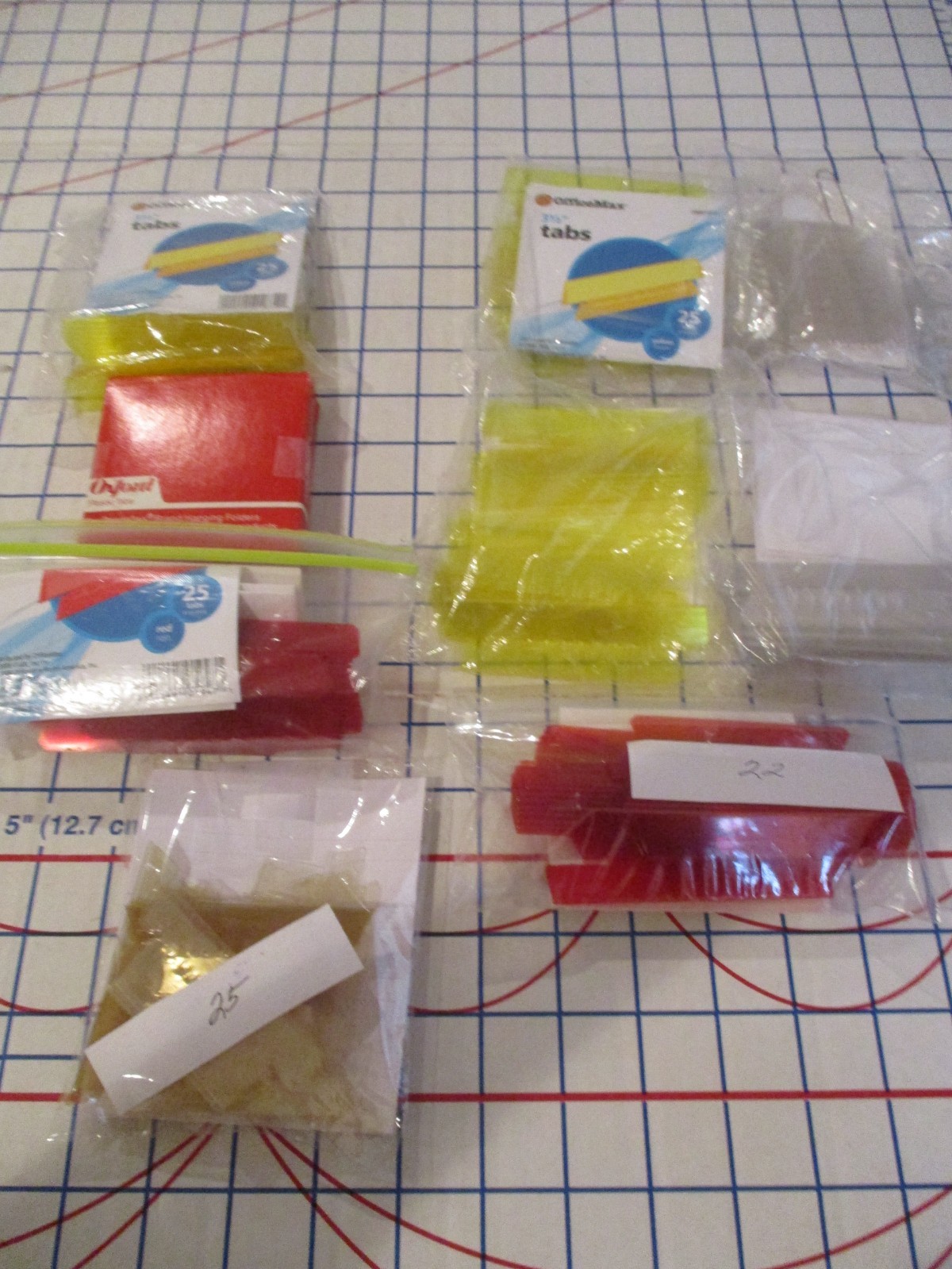 Mixed Lot NEW 222 OFFICE MAX/OXFORD Hanging File Tabs: Clear/Red/Yellow/Inserts
