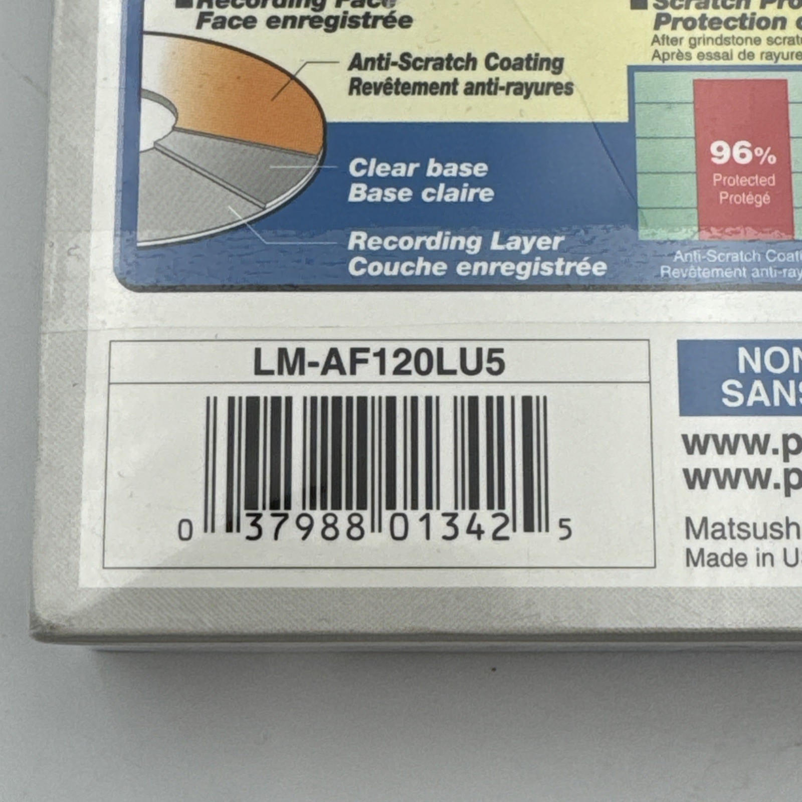 Panasonic DVD RAM 5 Pack 120 Min 2 3X Speed Disc LM AF120LU5