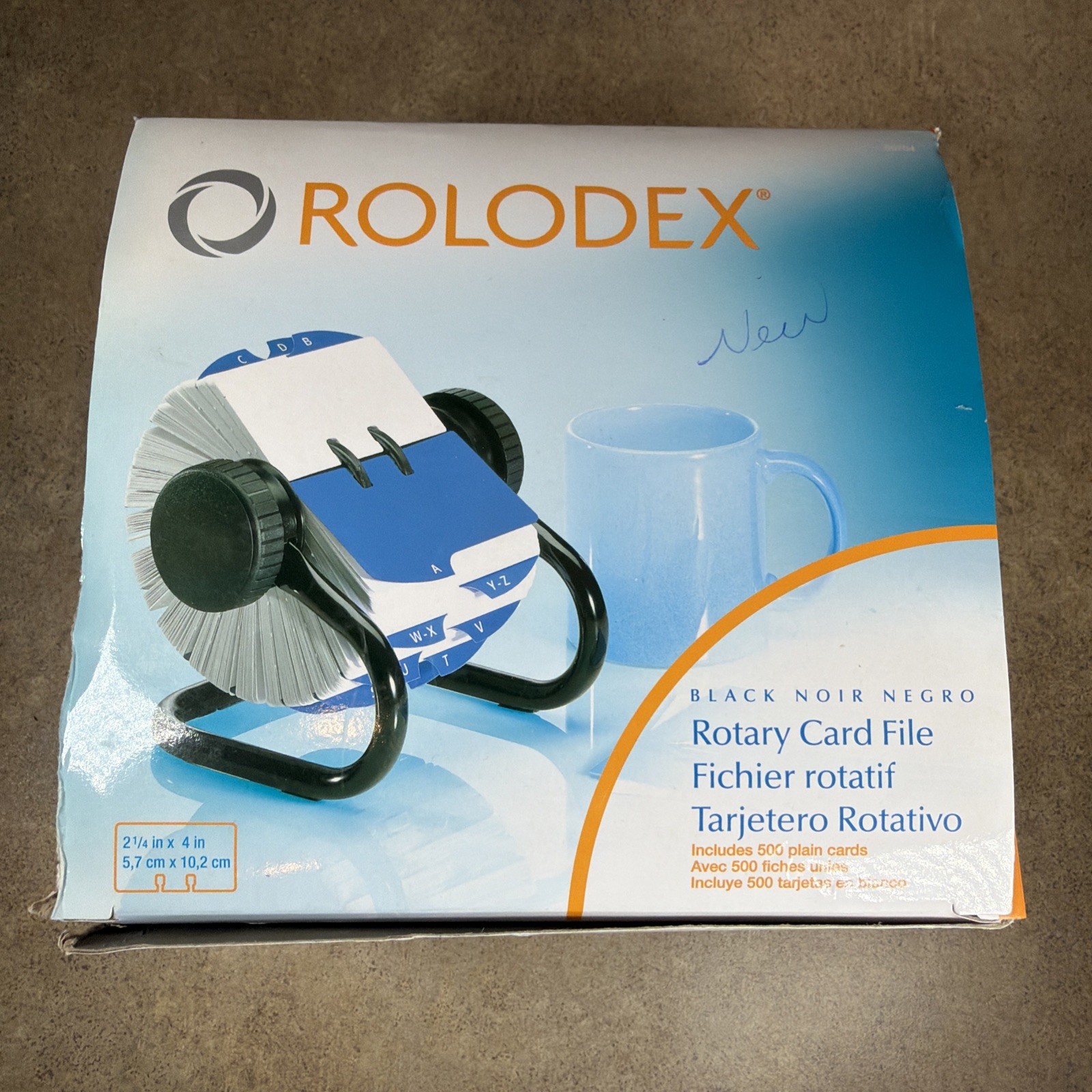 Rolodex Black Rotary Card File w Box 66704 Wheel Office Desk Organizer 500