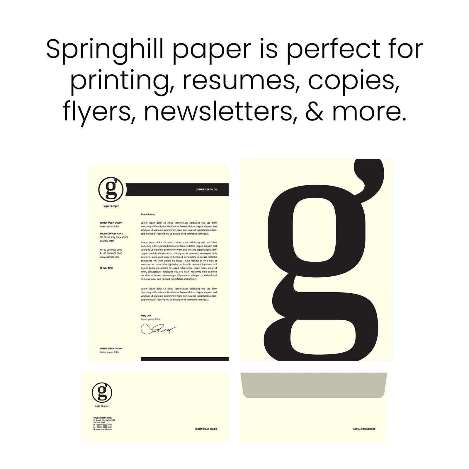 Springhill 11” x 17” Cream Copy Paper, 24lb Bond/60lb Text, 89gsm – Colored Prin