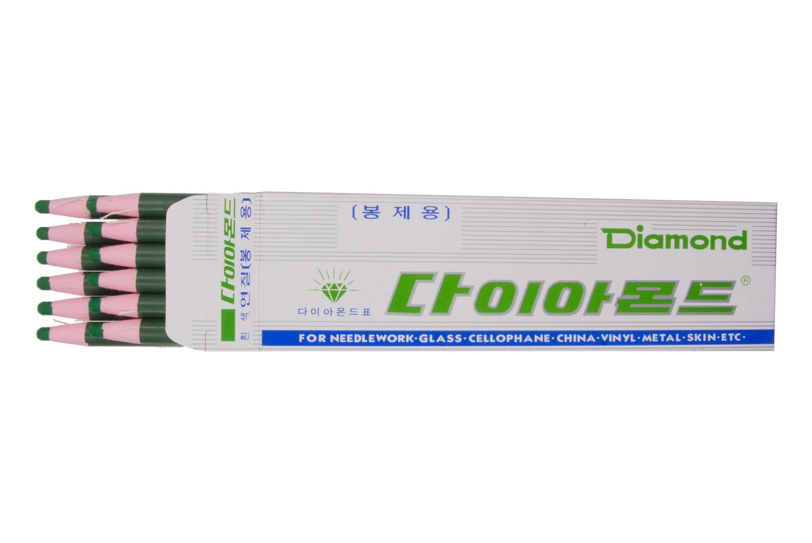 Diamond Peel-Off China Markers/Grease Pencils for 1 Count (Pack of 12), Green