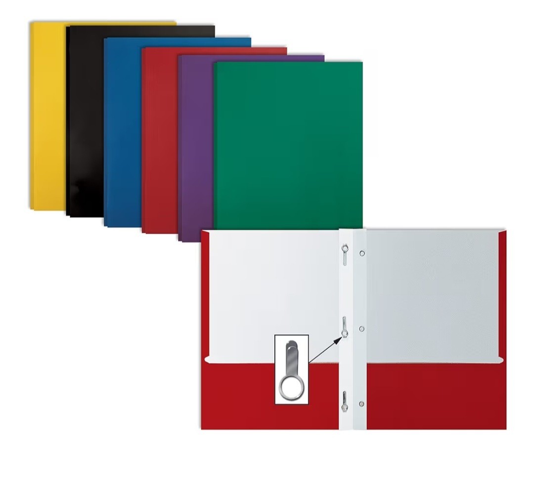 Better Office Products Letter Size Paper Folders W Fasteners & 2 Pockets